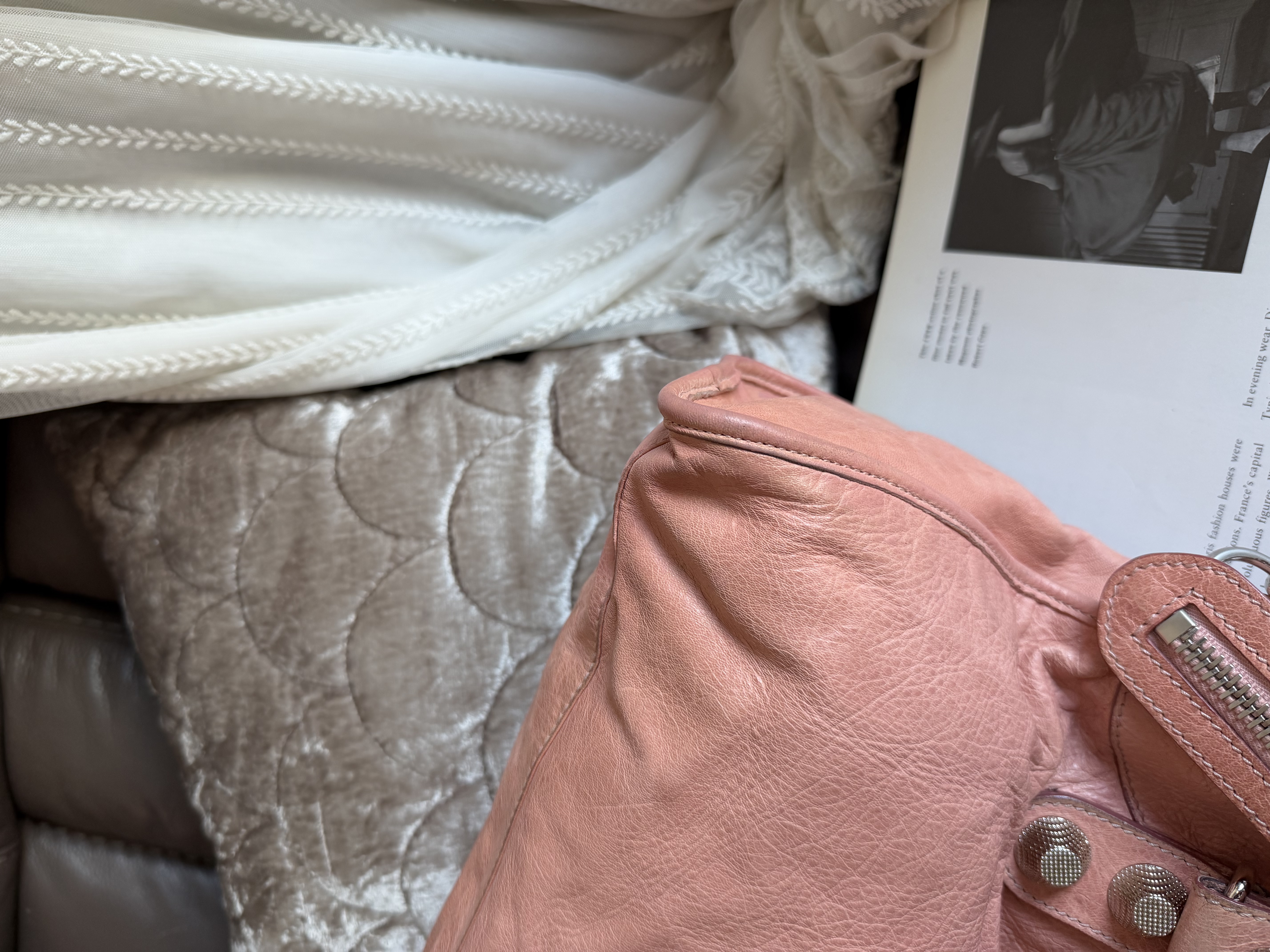 balenciaga Vieux Rose pink classic city giant 21 silver 銀大釘