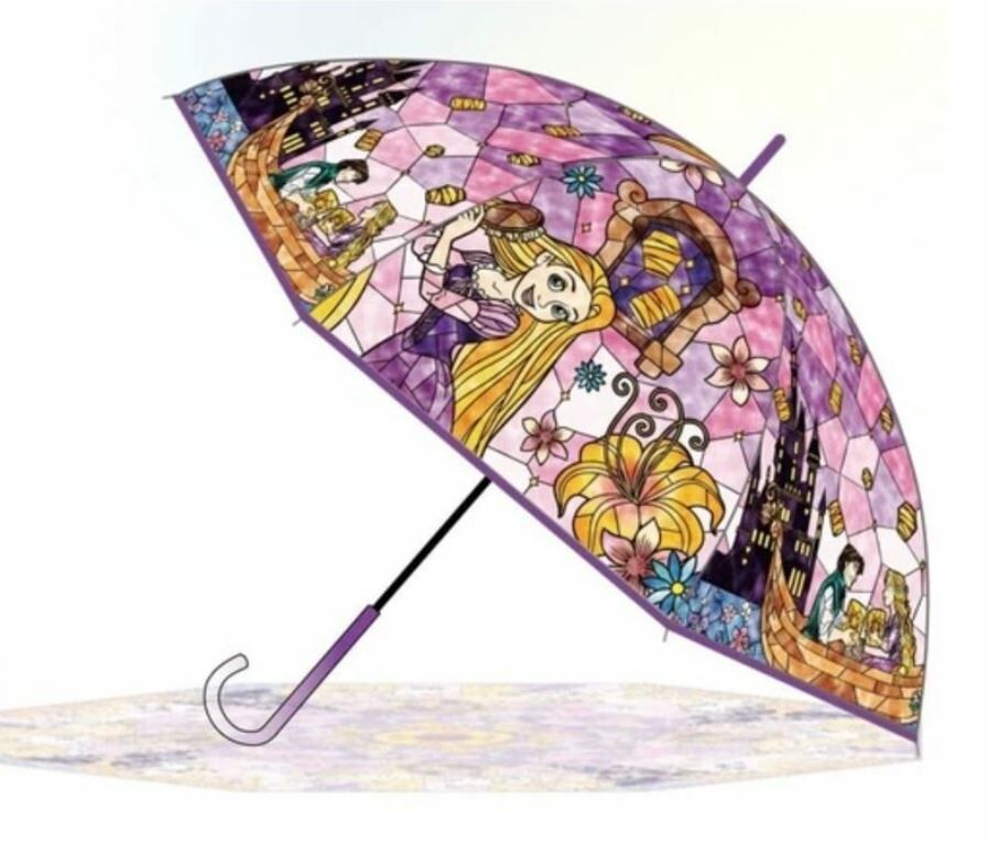 Disney 公主玻璃風格透明長柄雨傘／長遮 - 1件 現貨