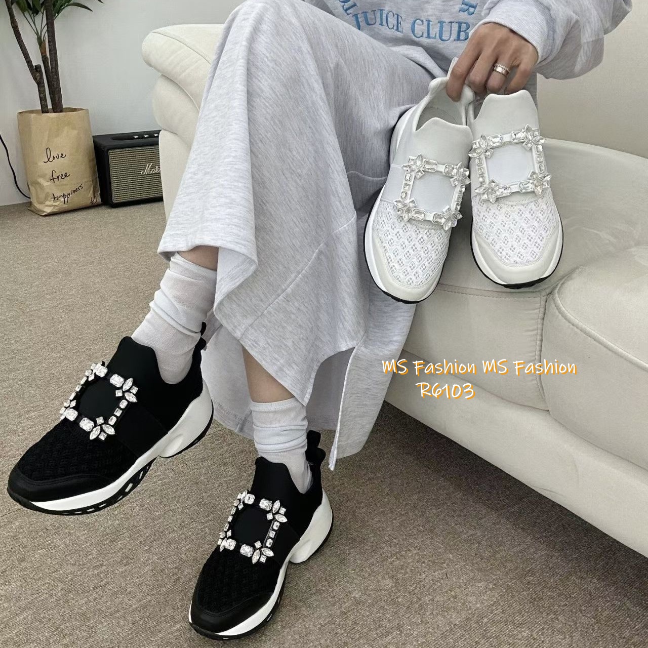 R6103 韓國🇰🇷特色閃石扣sneakers