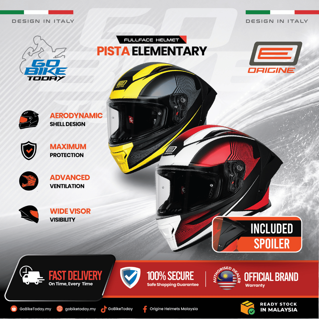 ORIGINE PISTA ELEMENTARY Helmet | Lightweight Racing Helmet | Stylish & Comfortable | ECE 22.06