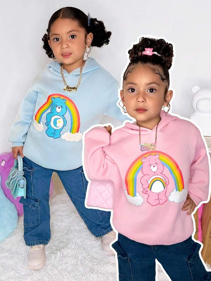 🌈可愛熊彩虹連帽衫（💗🩵兩件）🐻