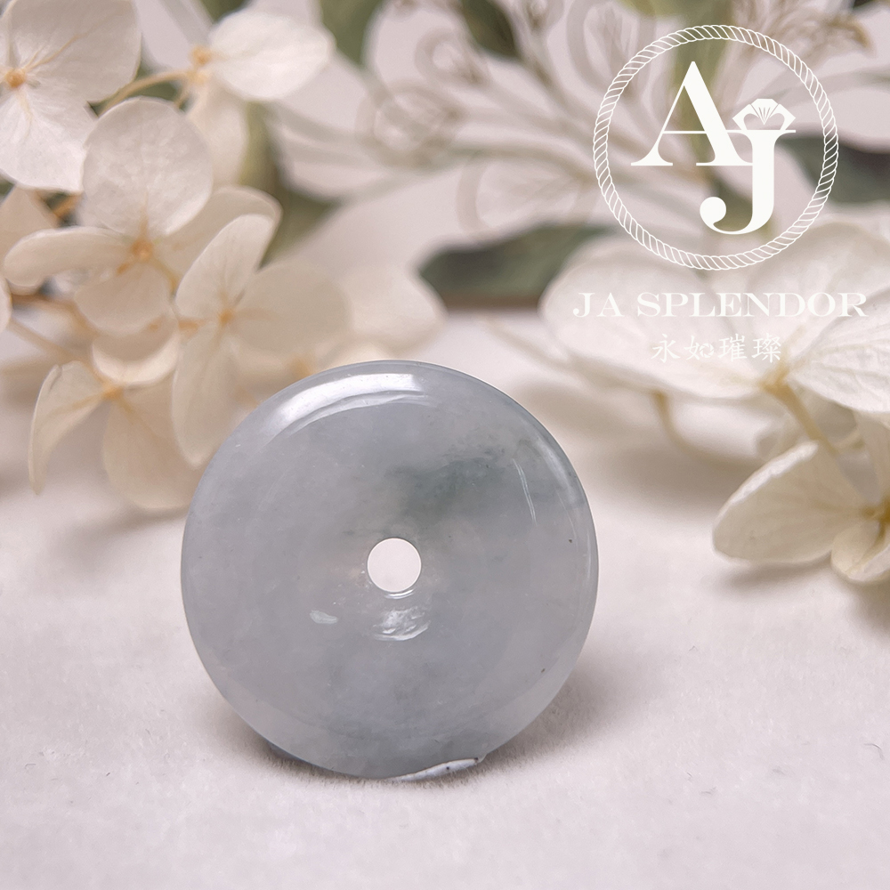 JN-228 天然翡翠A玉 冰糯飄綠平安扣