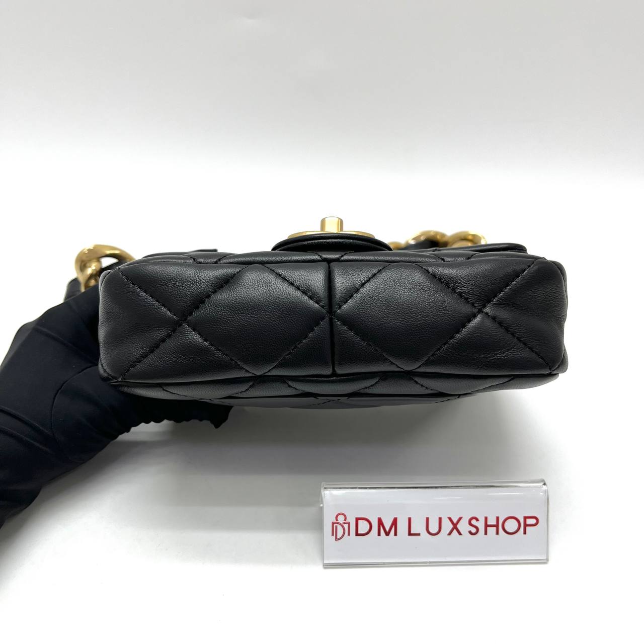 Chanel 22S Black Mini Funky Town Flap Bag (Microchip)