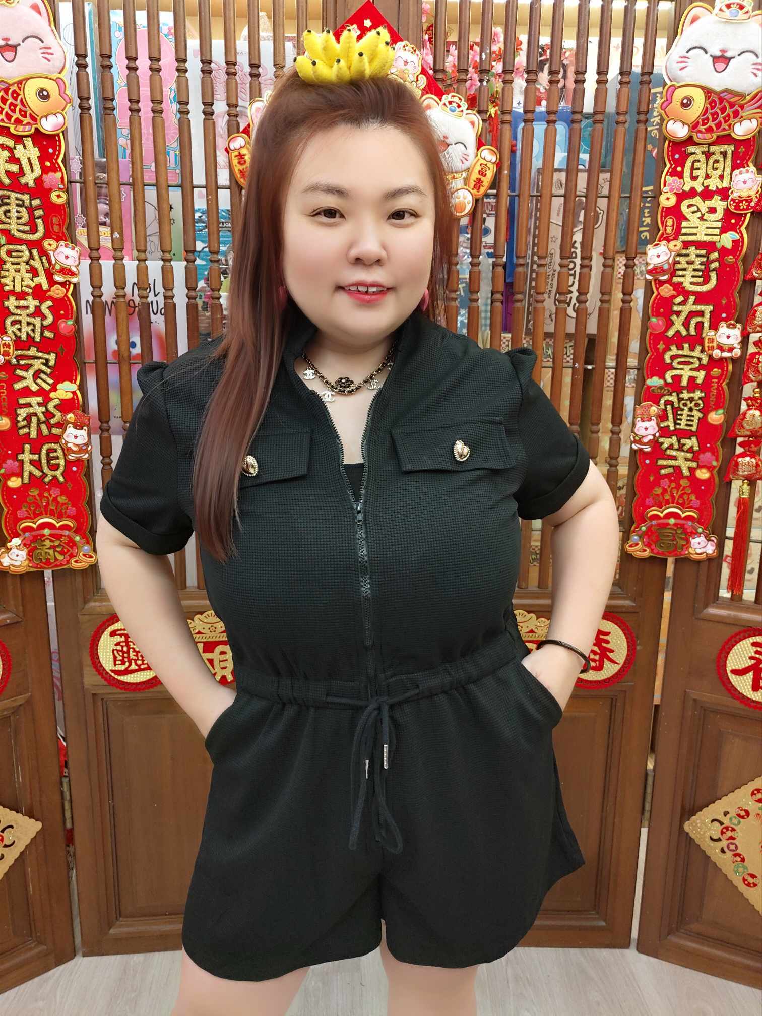 NBD07 K6688 爱心钮连体裤（颜色随机⚠️）