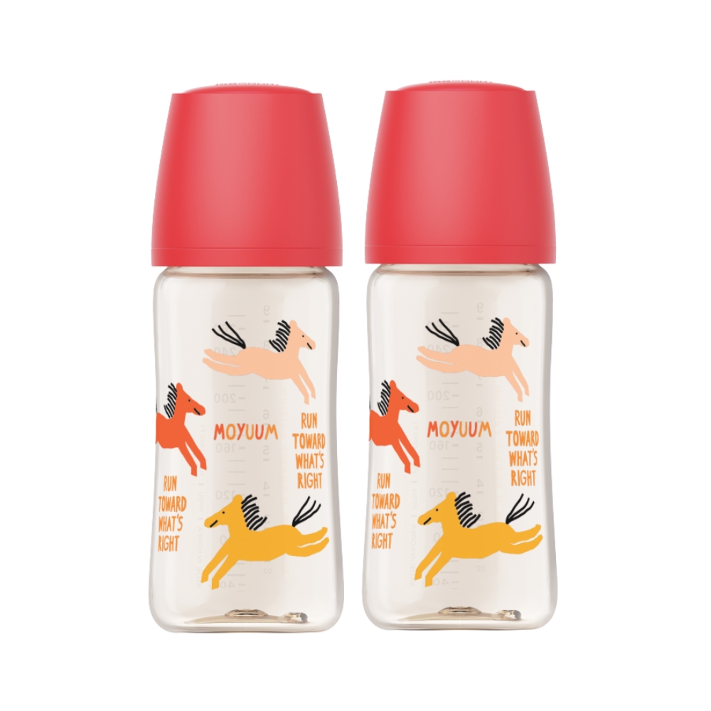Moyuum - PPSU 寬口防漲氣奶瓶270ml(快樂小馬-紅色)x2件_MY254_2