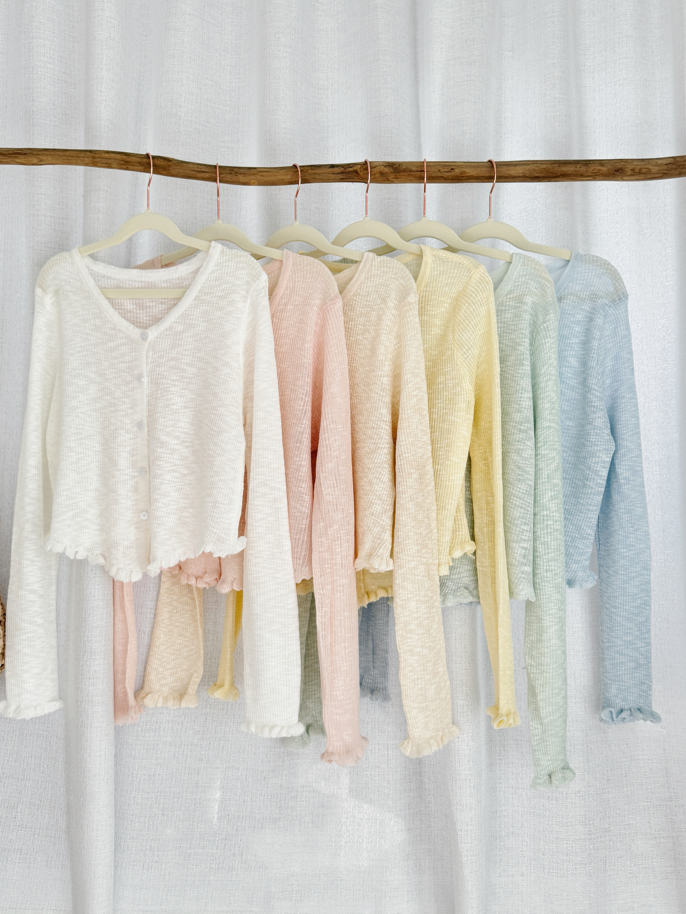 夏日简约木耳边薄外套