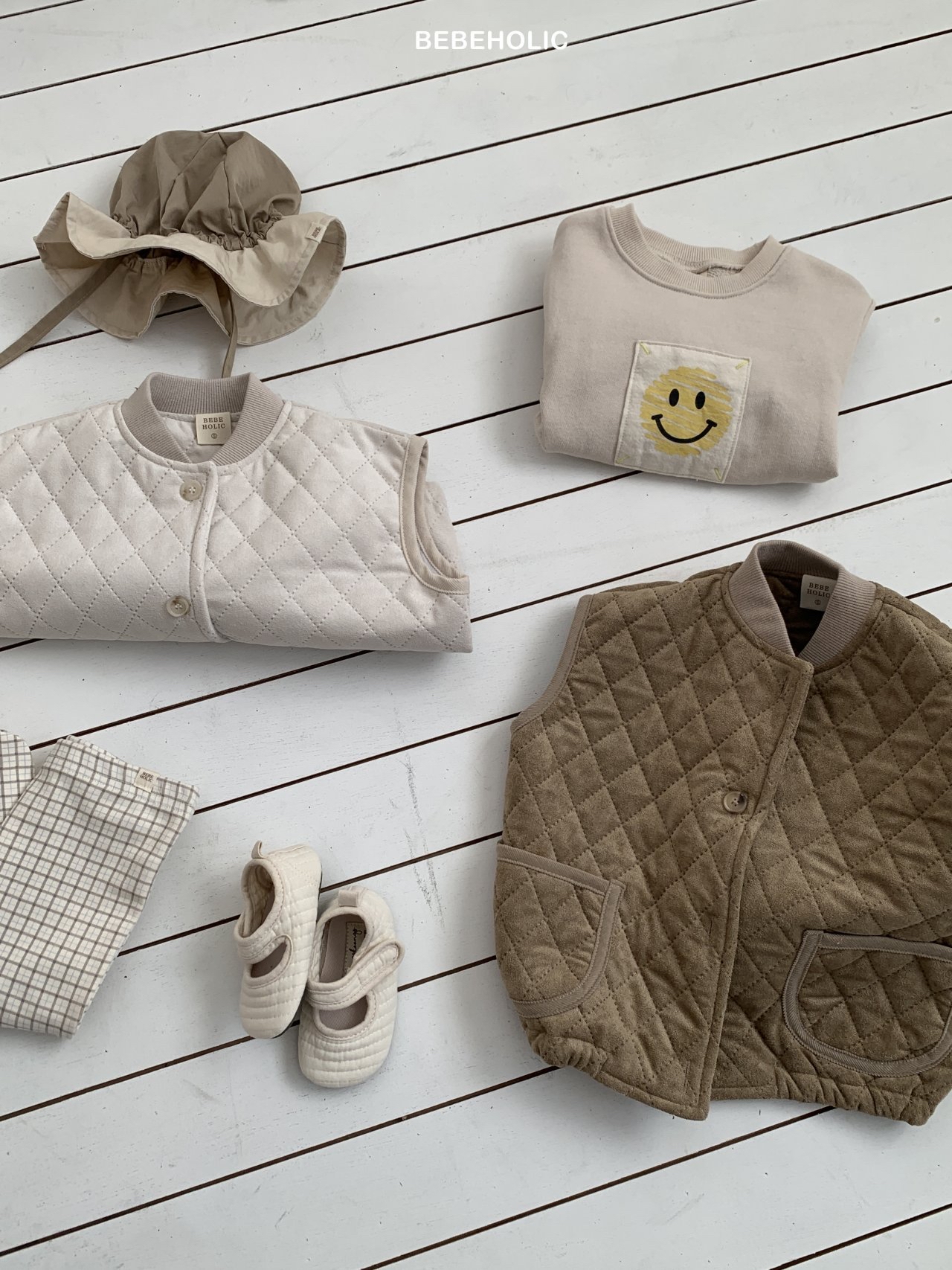 🌸預訂 韓國直送🌸🇰🇷BEBEHOLIC兩色口袋絎縫背心外套