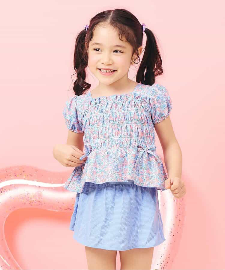 🇯🇵預訂 日本直送🇯🇵Apres les cours三色緞帶褶皺泡泡袖分體泳衣