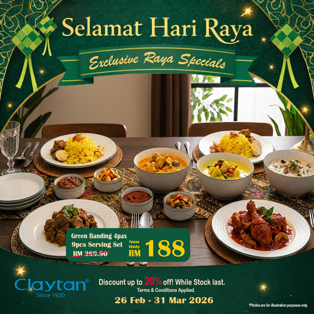 Green Banding Dining Set (2 Pax / 4 Pax)