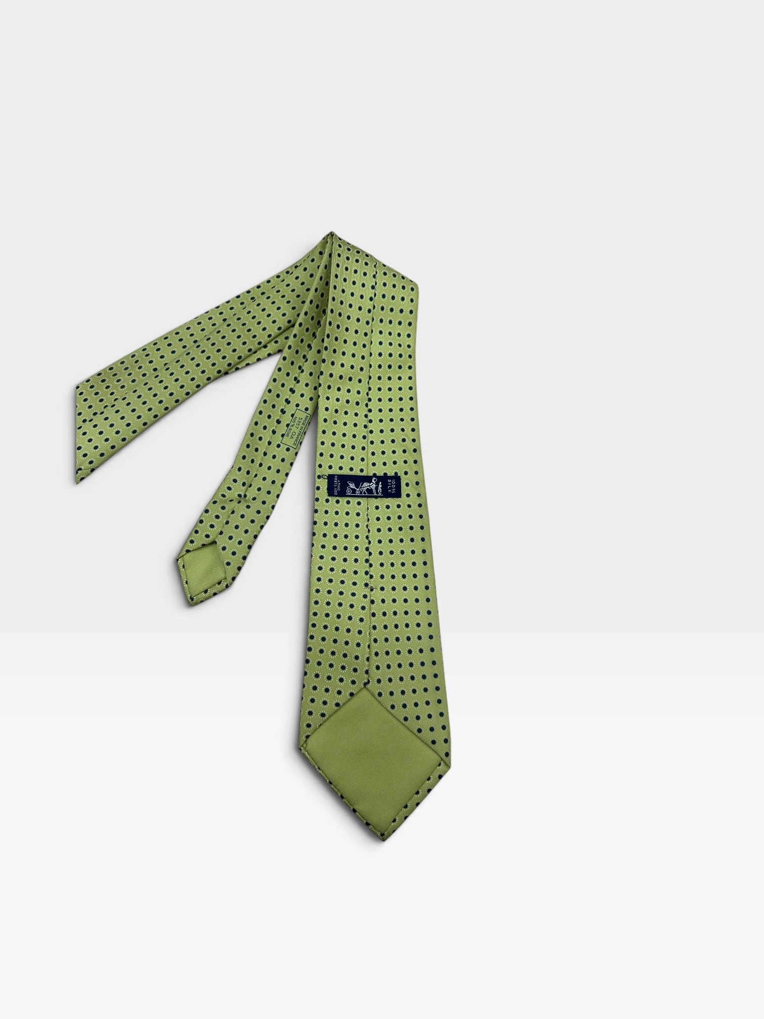 Pre-Owned Hermes Marinella Light Green Sartorial Printed Silk Tie/Product Code: 102002