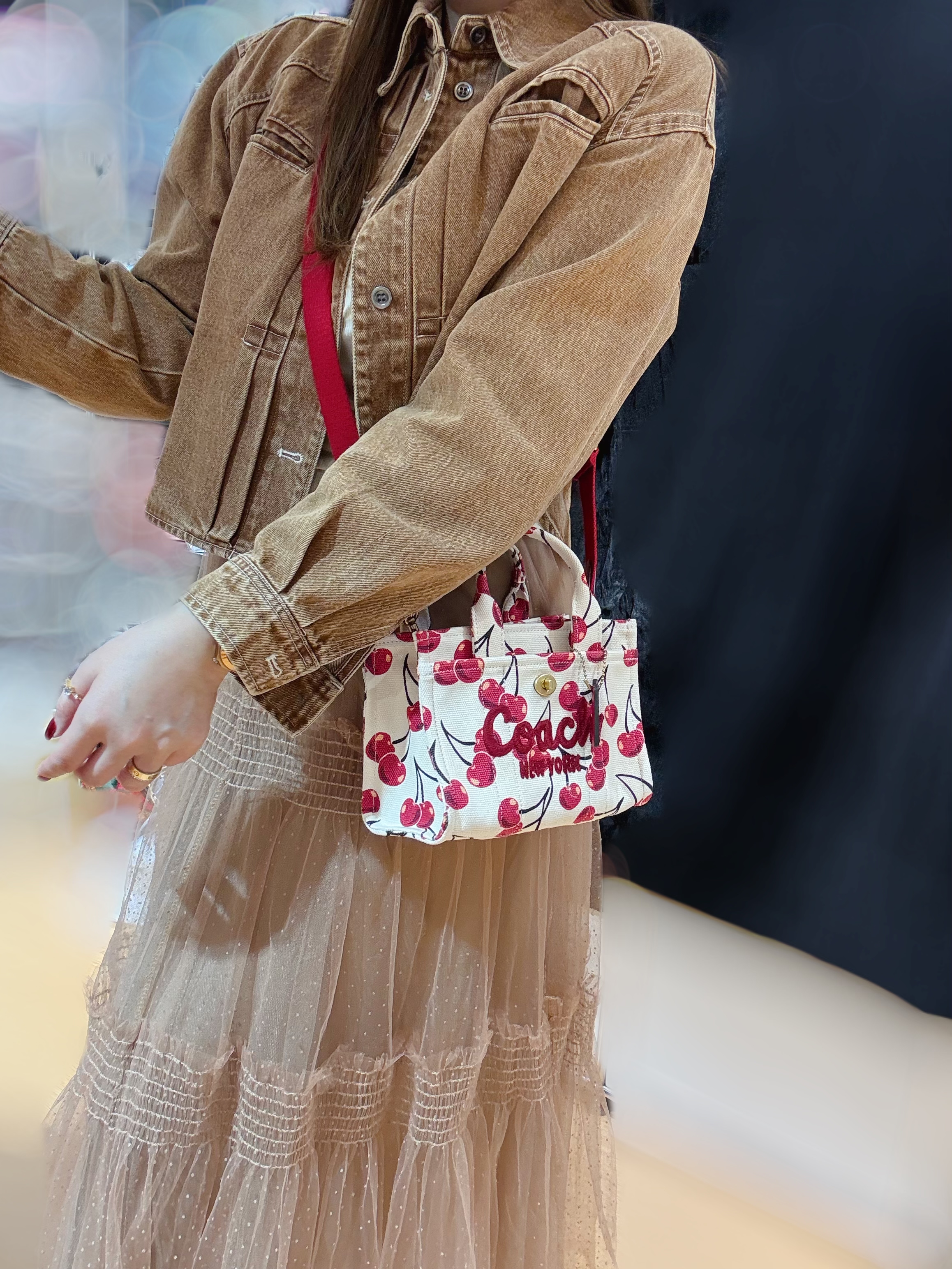 Coach Cargo tote mini cherry