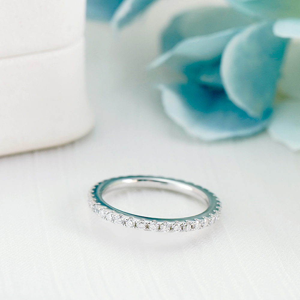 📦訂購 台灣限定 STORY 故事銀飾 唯一 密鑲排鑽莫桑石純銀線戒 戒指