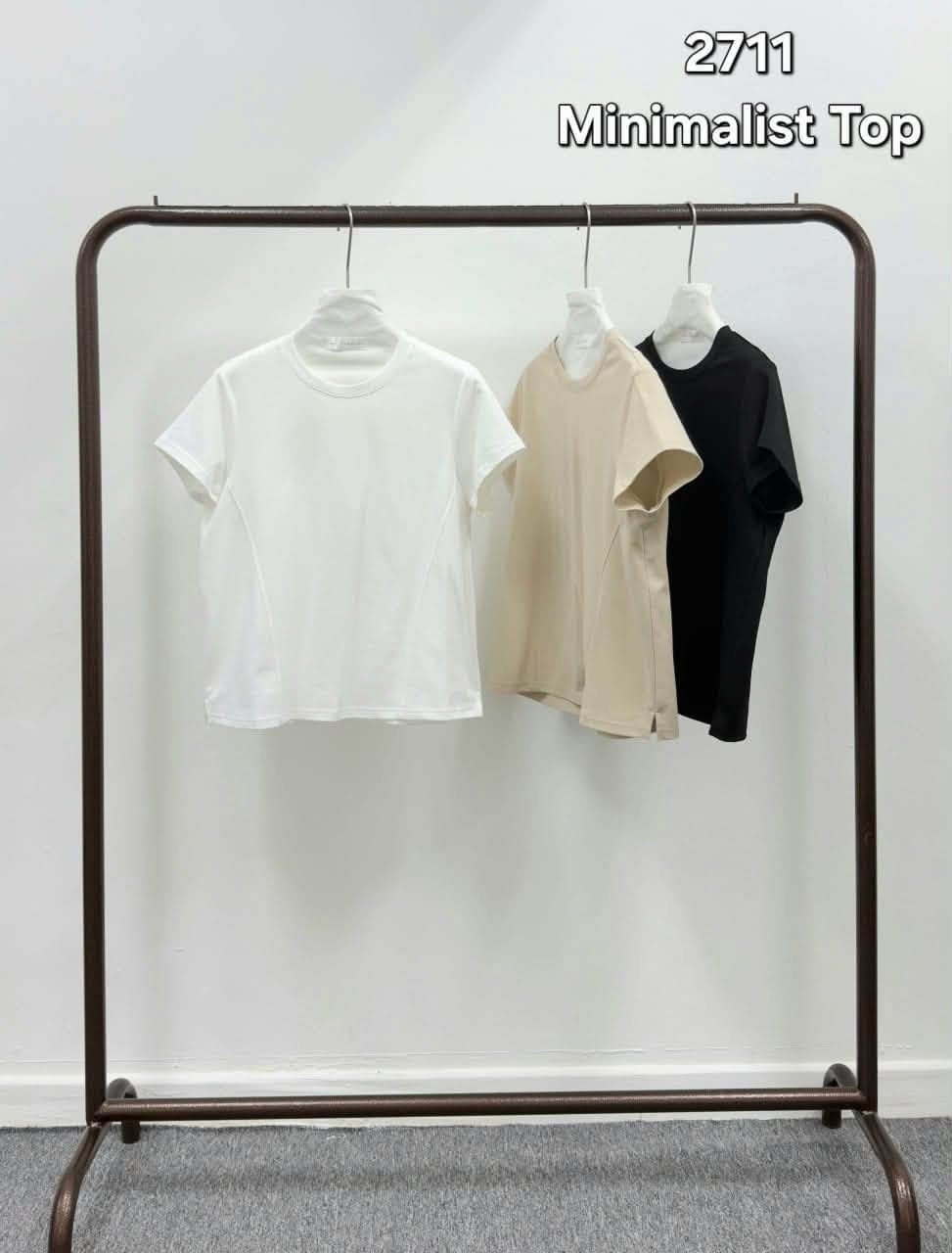 VIL-T2711 MINIMALIST SHORT SLLV TOP
