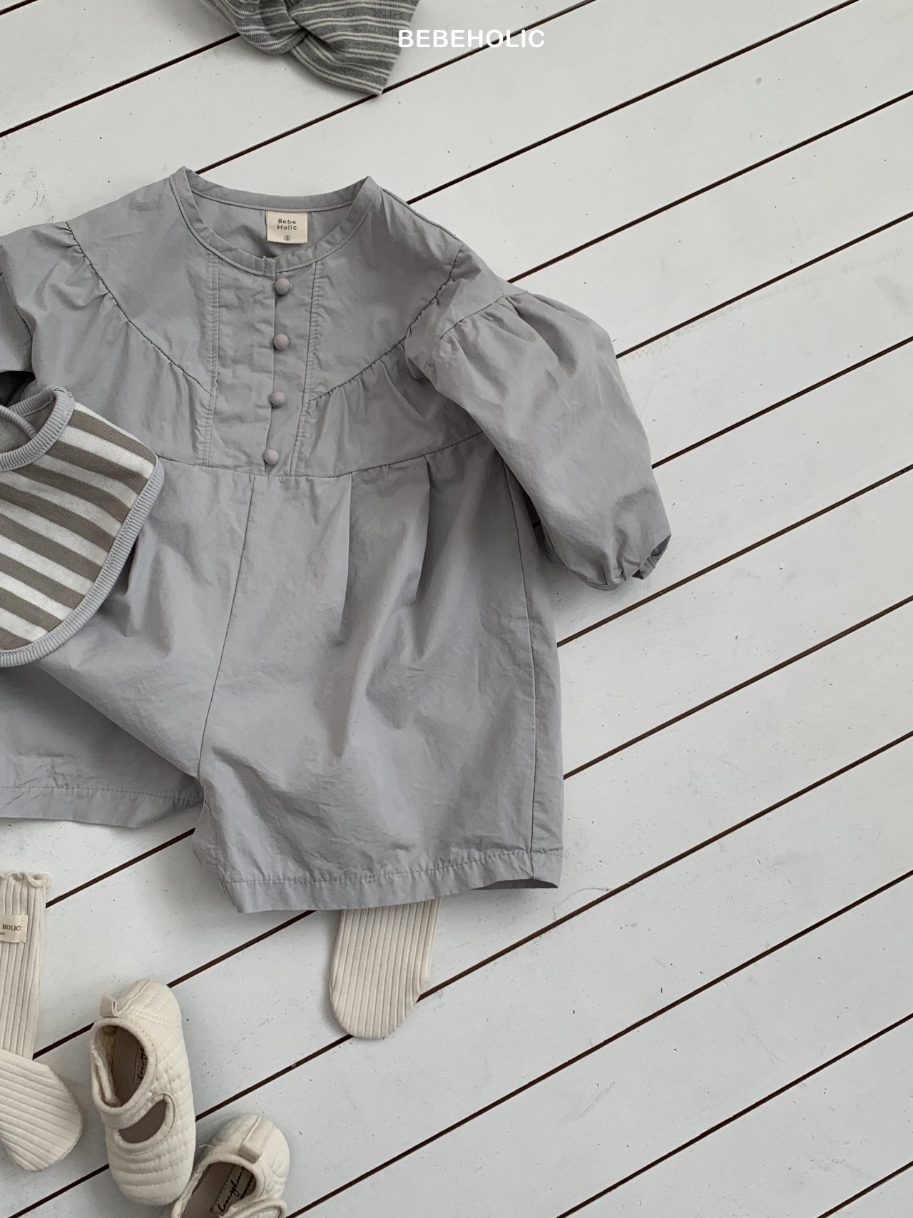 🌸預訂 韓國直送🌸🇰🇷BEBEHOLIC三色簡約寬鬆長袖連身褲