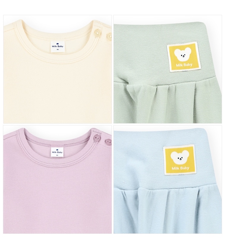 🌸預訂 韓國直送🌸🇰🇷Milk Baby兩色小熊標籤長袖包腹家居服上下套裝