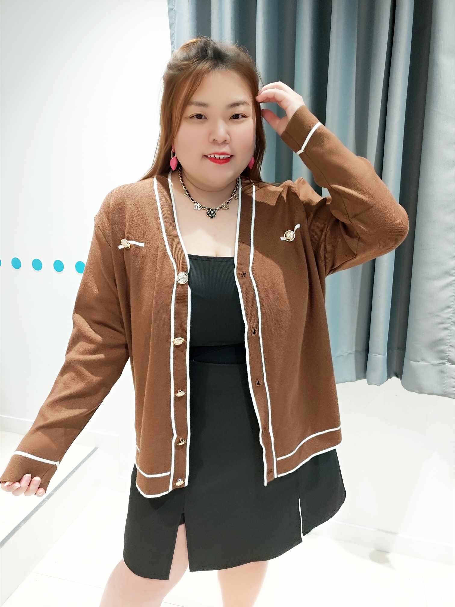 DSE14 学院风针织外套