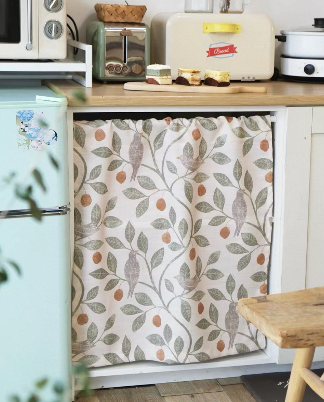 北歐文藝小鳥果實門簾