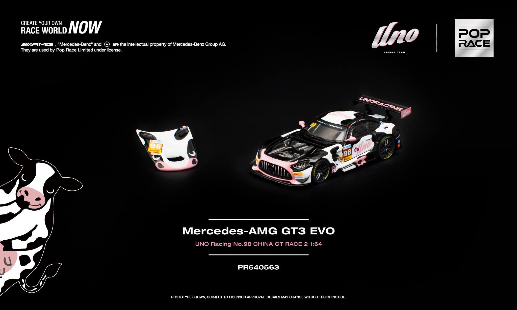 (預訂 Pre Order) Poprace (PR640563) MERCEDES-AMG GT3 EVO UNO RACING NO.98 CHINA GT RACE 2 "Momo"