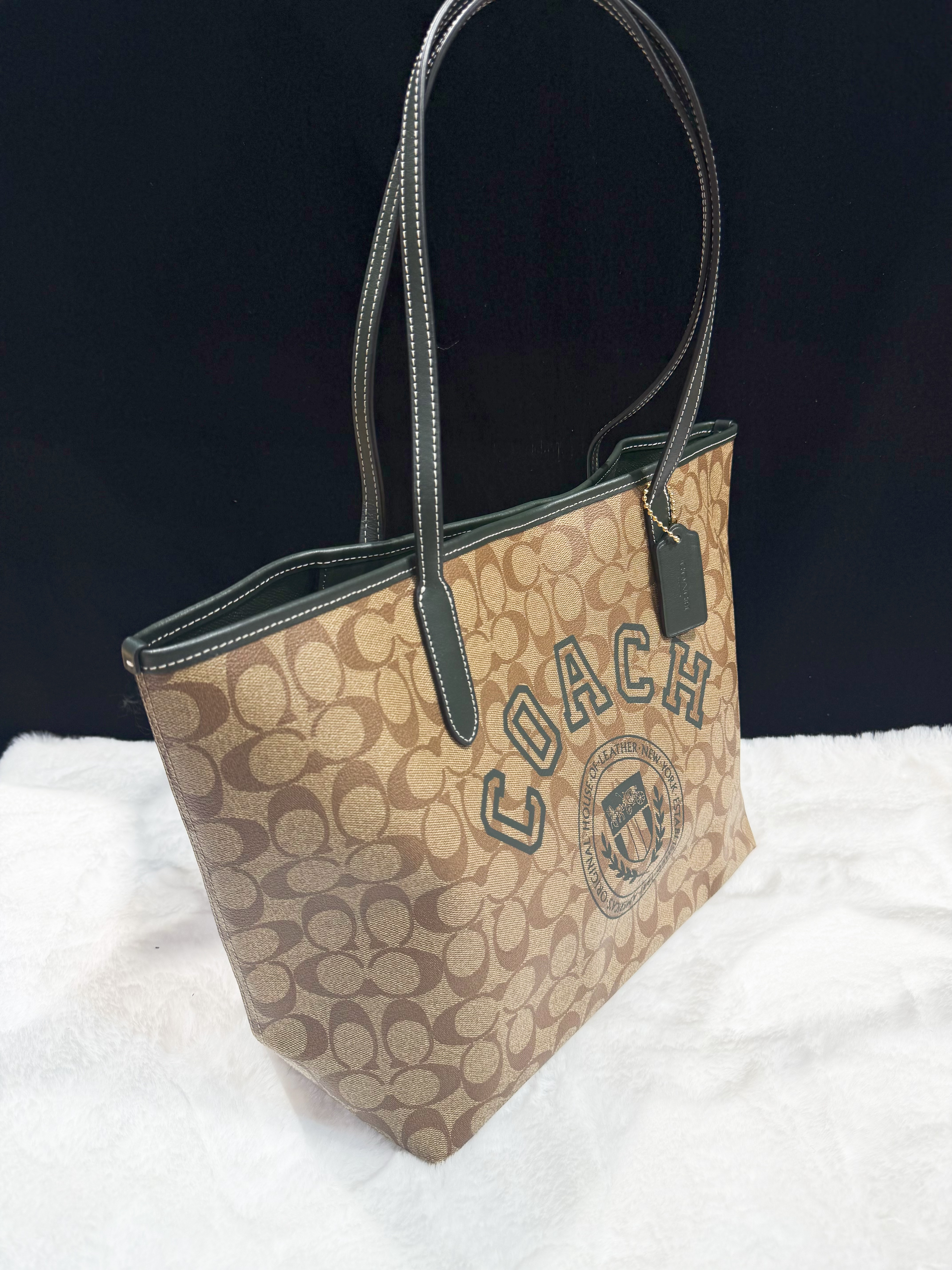 Coach City tote logo/m/green