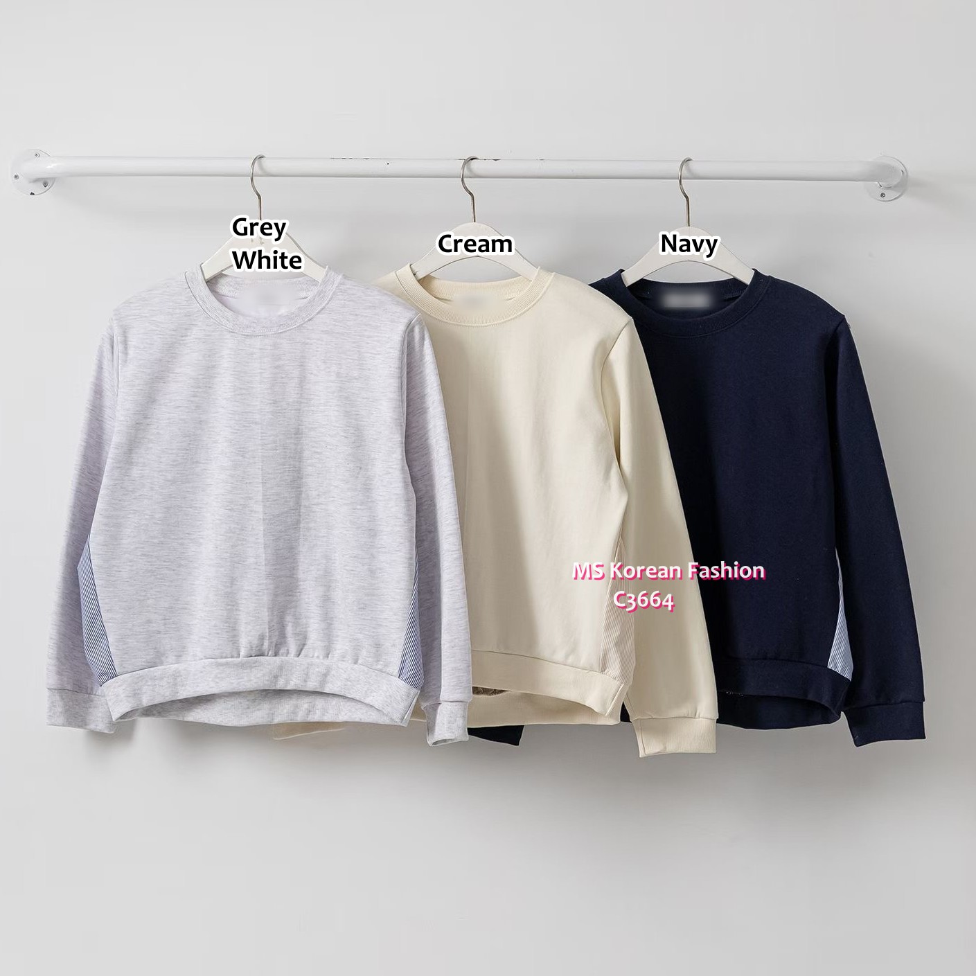 C3664 韓國🇰🇷後拼條子top