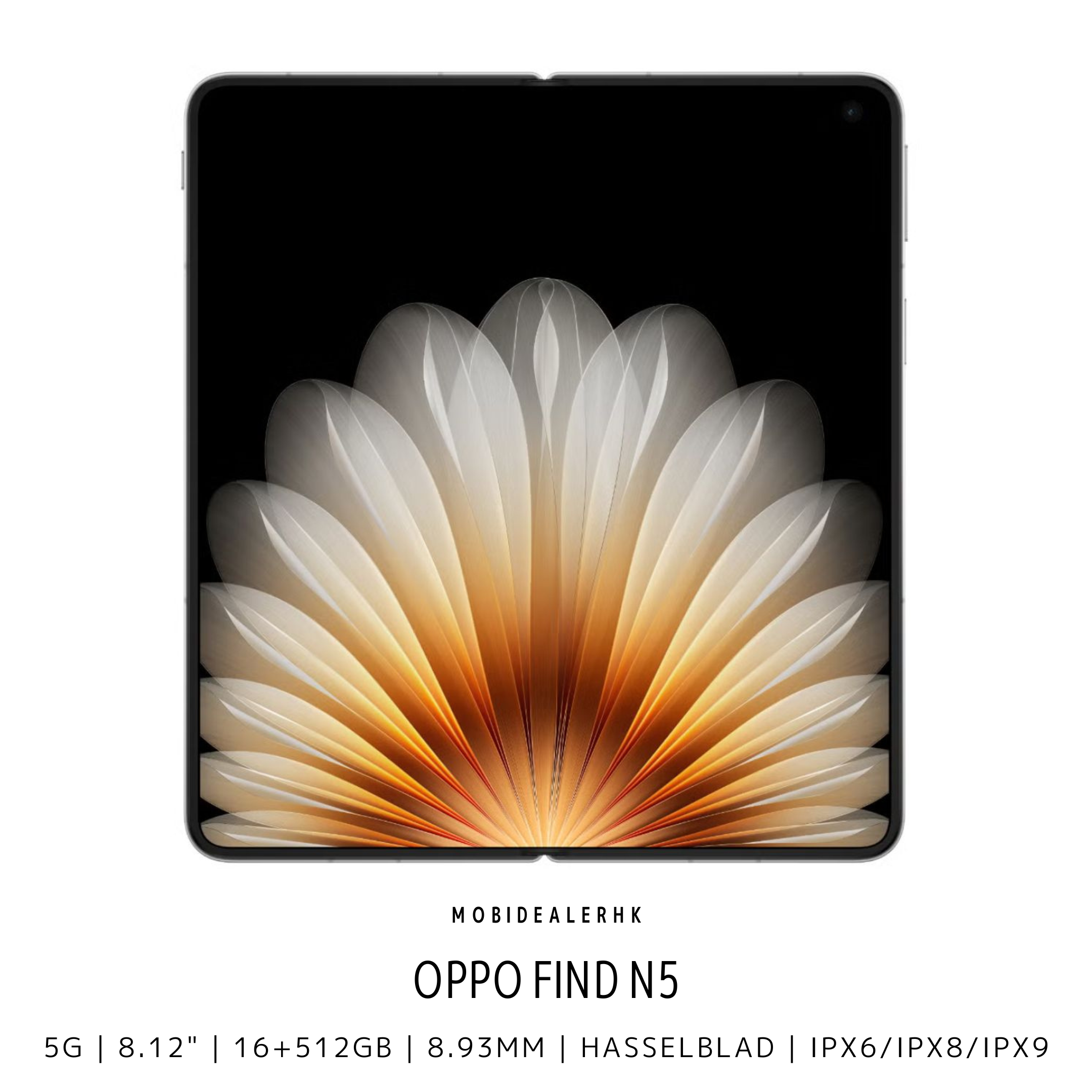 Oppo Find N5 | 5G | 智能手機 | 8.93mm 突破性纖薄機身 | Snapdragon 8 Elite | Hasselblad 影像系統 | IPX6/IPX8/IPX9 三重防水 