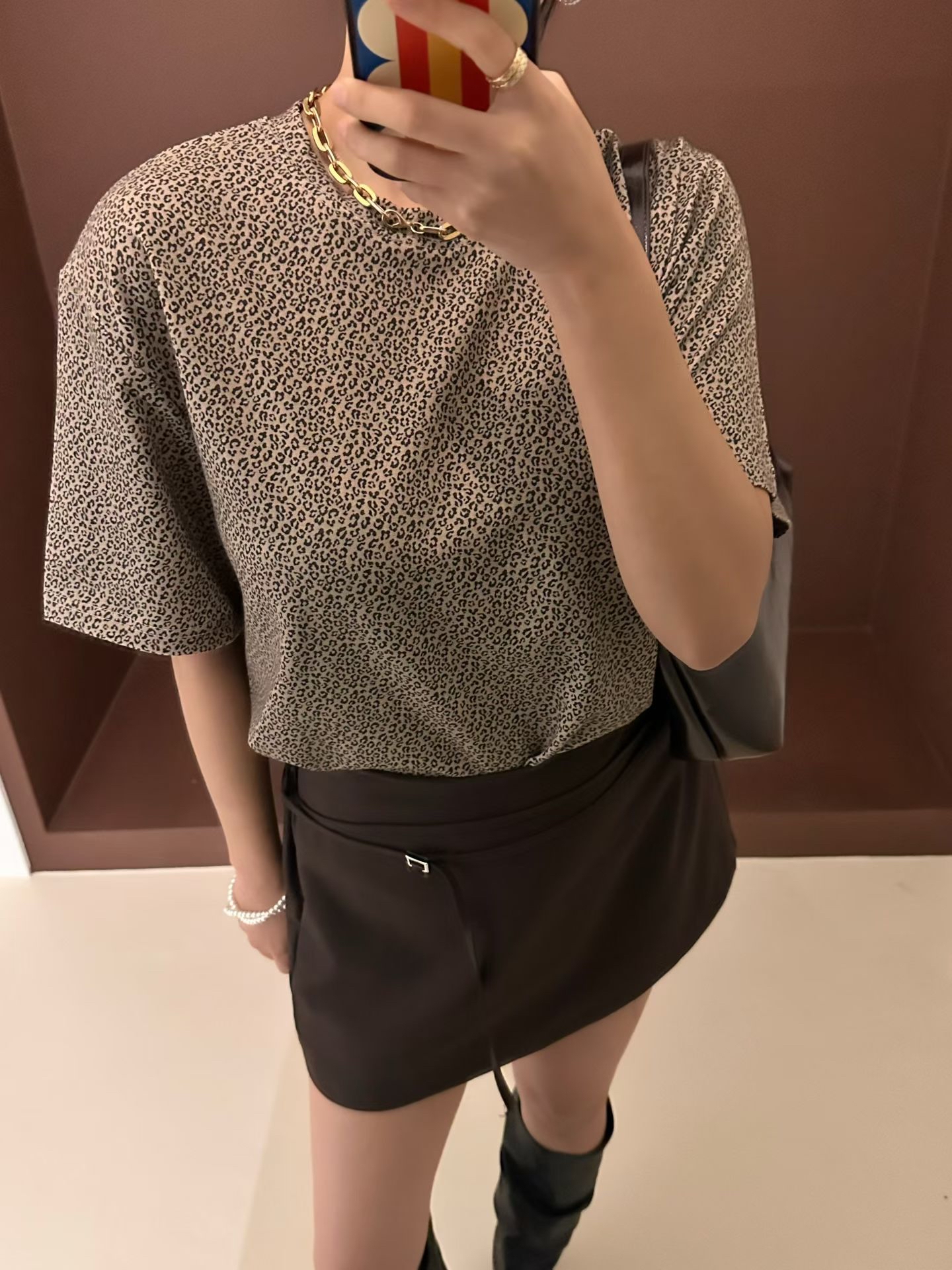 豹紋挺棉Tee