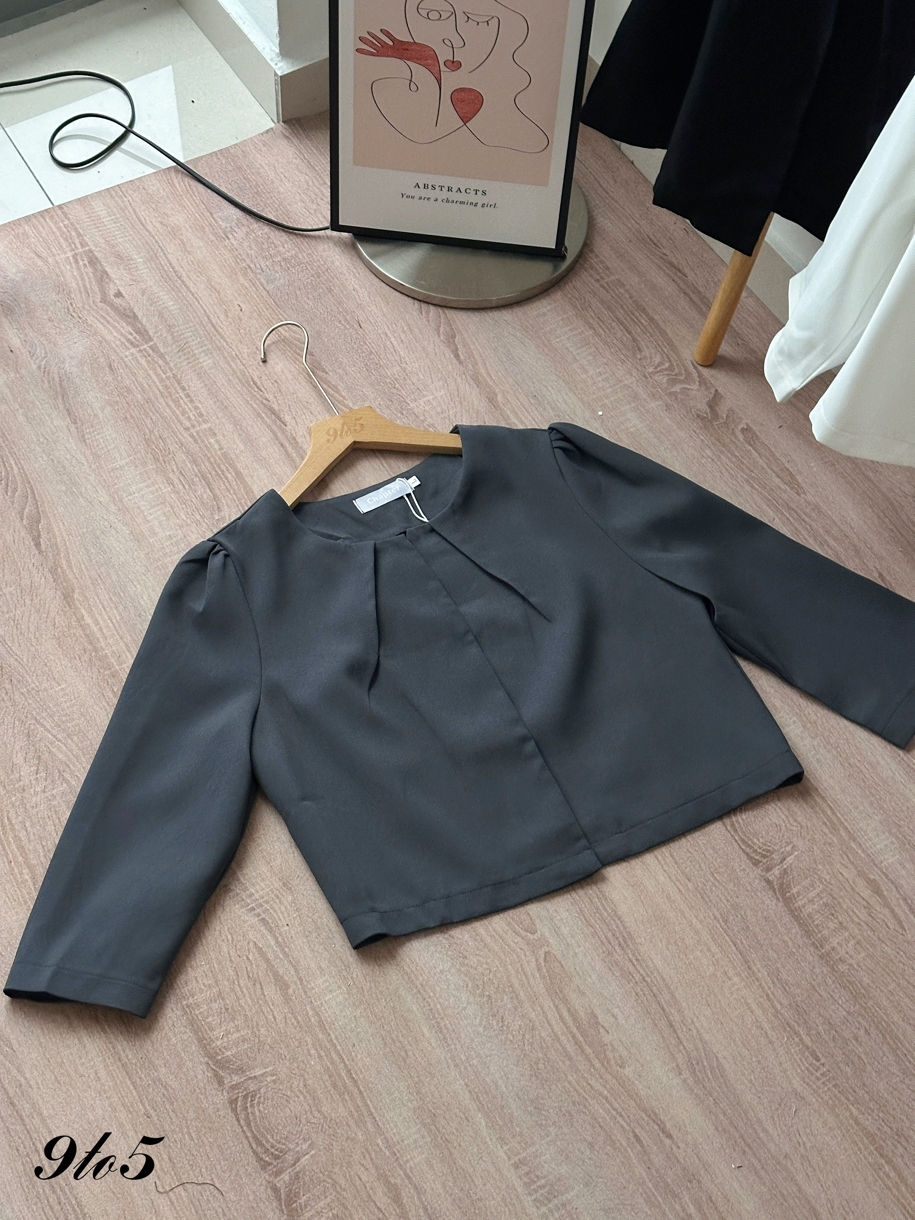 T4442 Half Sleeve Crop Blazer - 3 Colors 