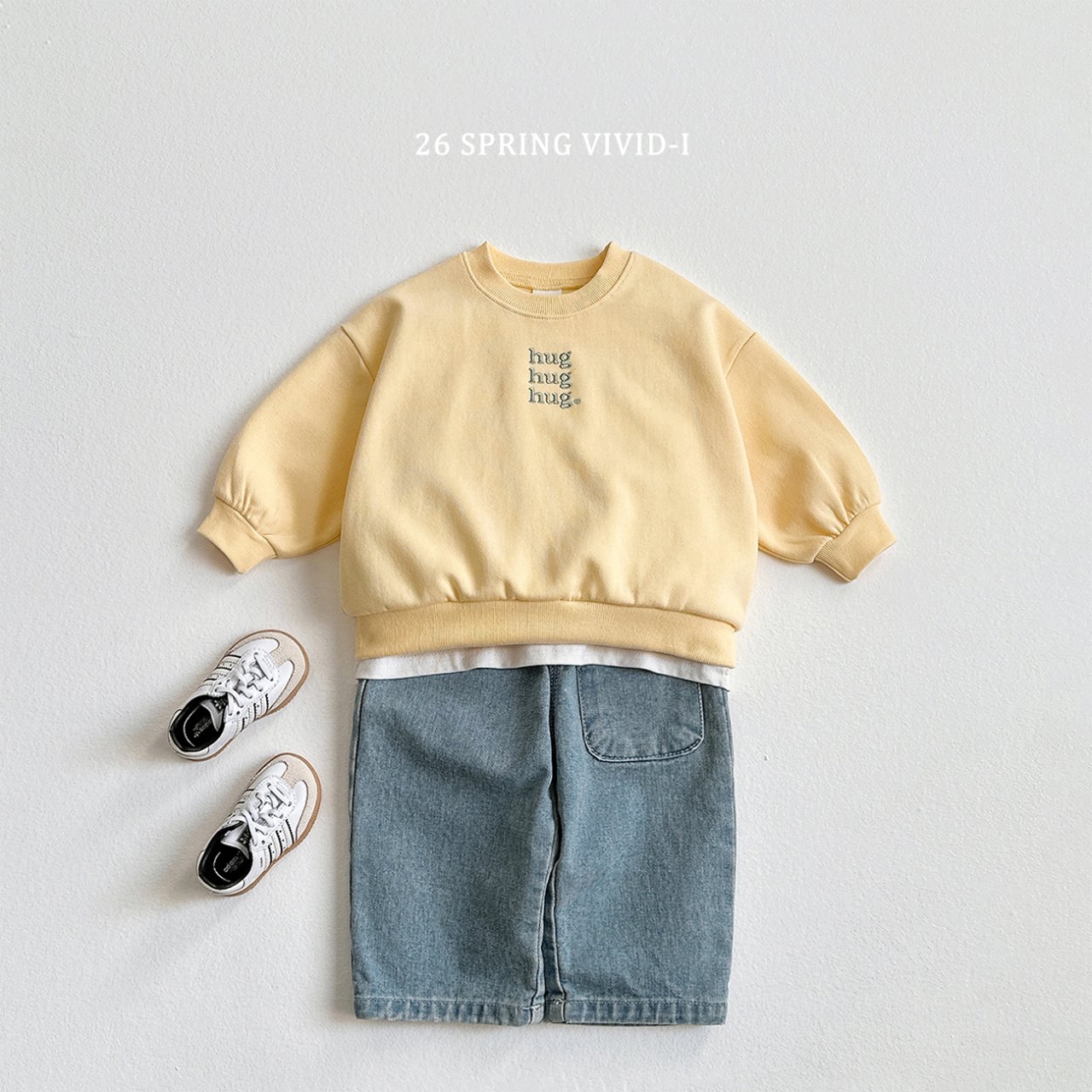 🌸預訂 韓國直送🌸🇰🇷VIVIDI四色Hug刺繡撞色長袖上下套裝