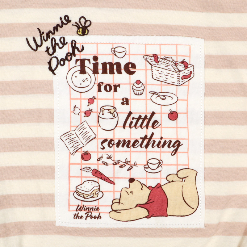🇯🇵預訂 日本直送🇯🇵Winnie the pooh小熊維尼貼花條紋短袖包屁衣