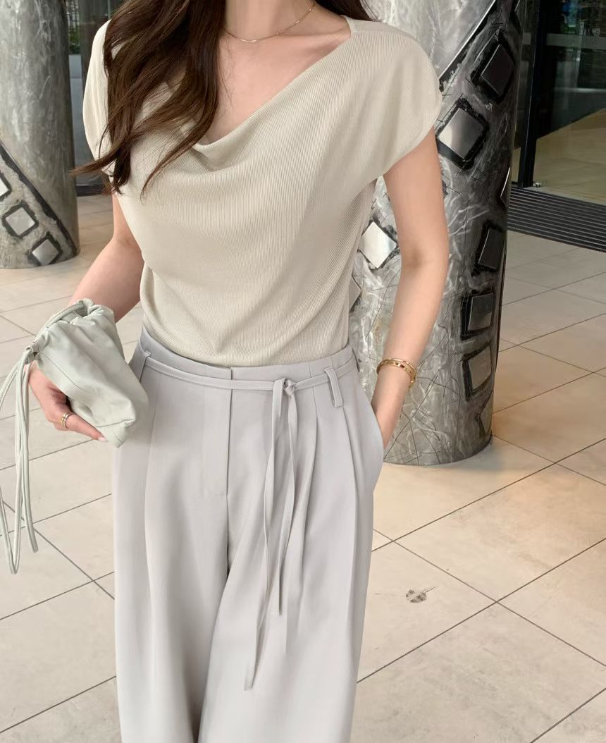 ♥︎氣質冰絲Draped top