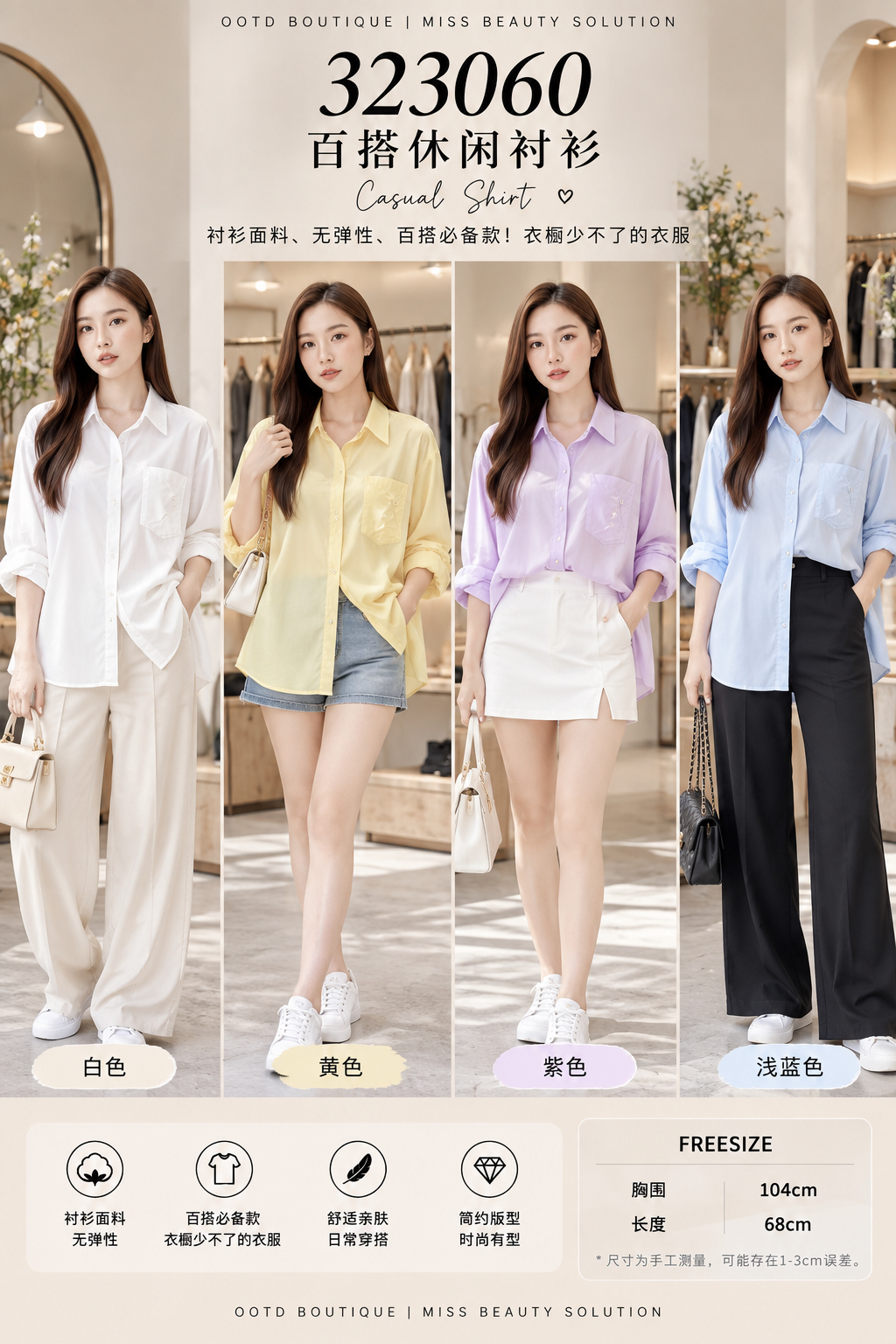 323060 CASUAL SHIRT 百搭休闲衬衫