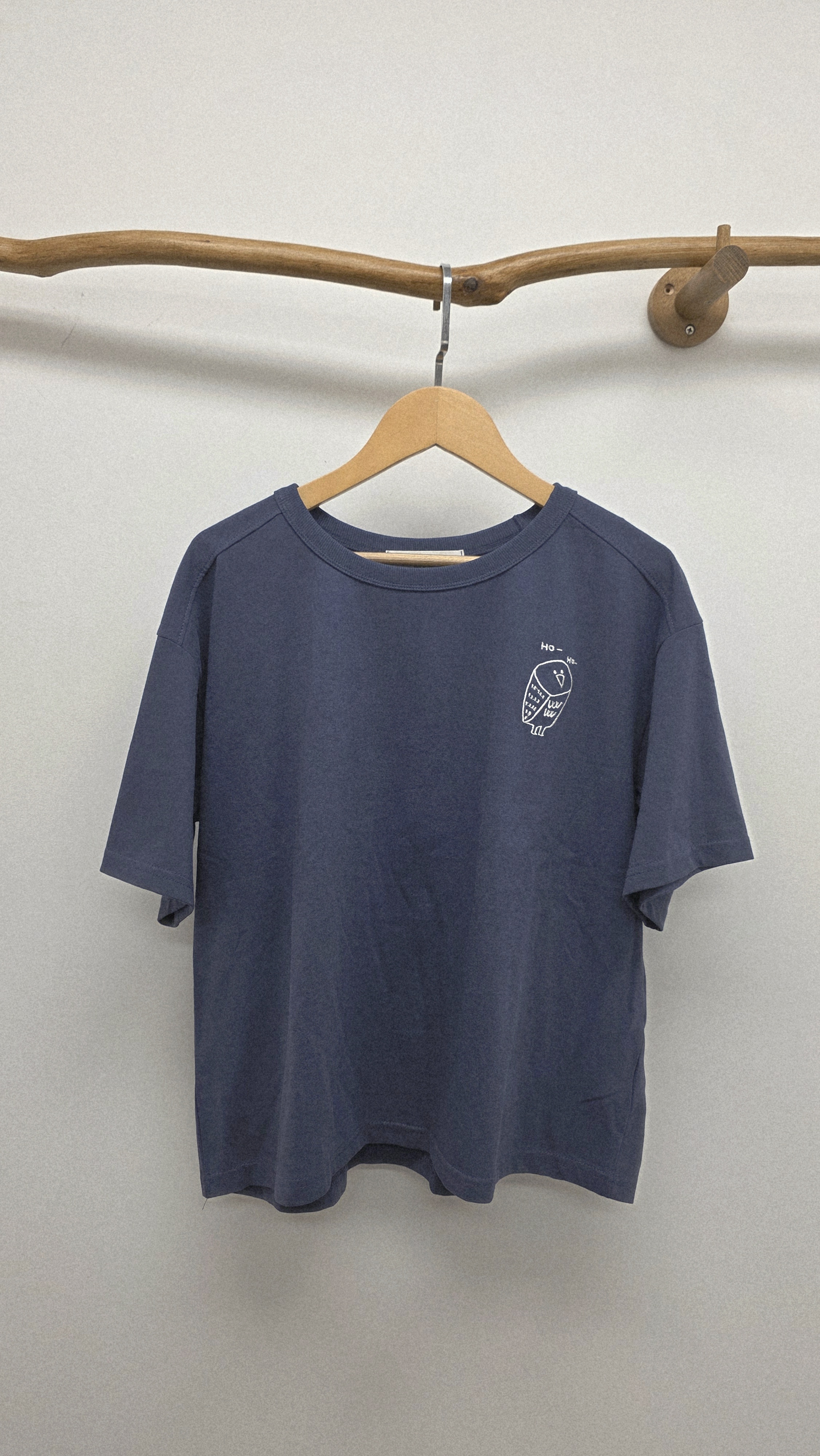 韓國深藍方頭貓頭鷹棉Tee