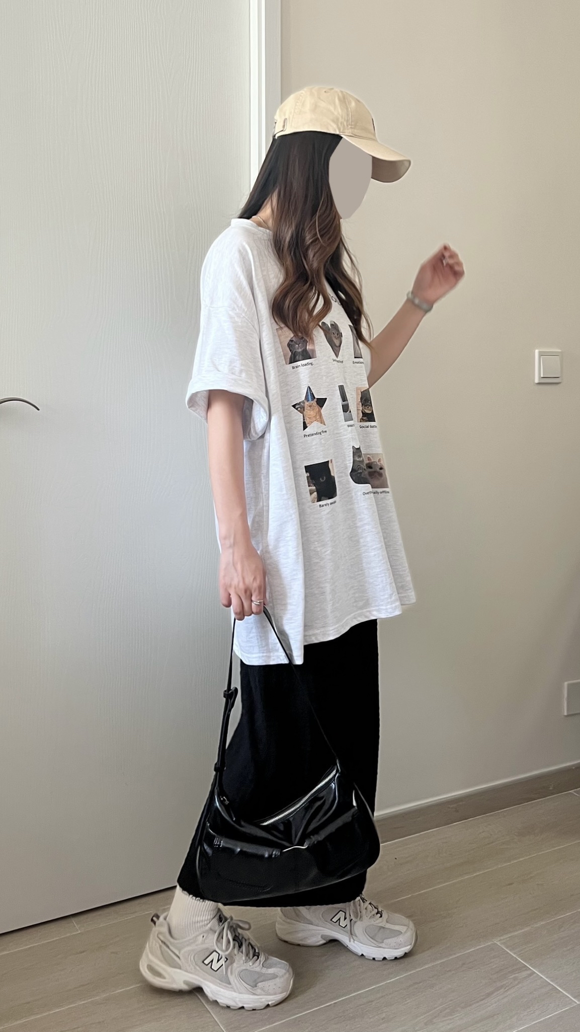 九宮格喵喵oversize tee
