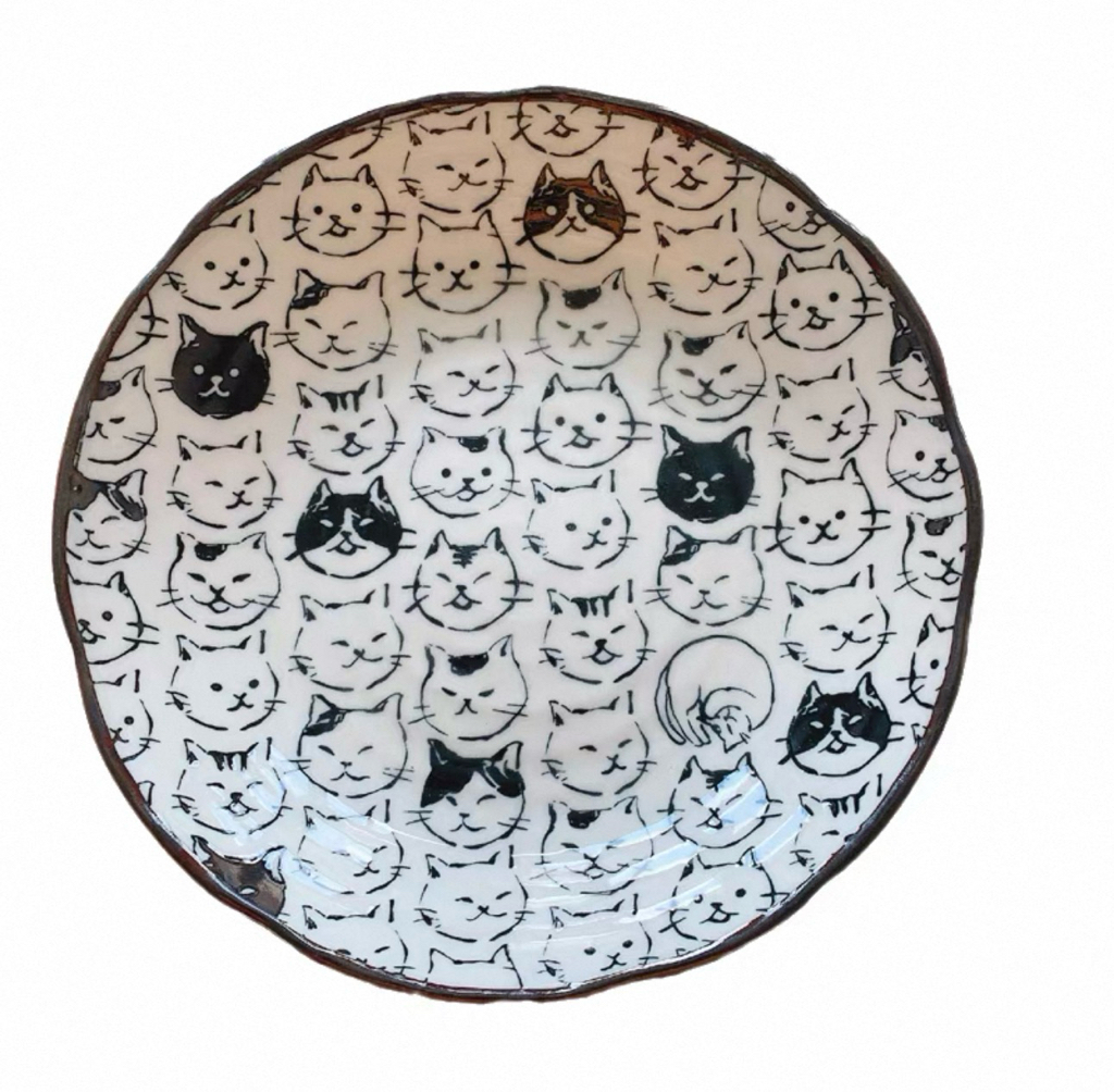 日本製美濃燒貓咪餐盤