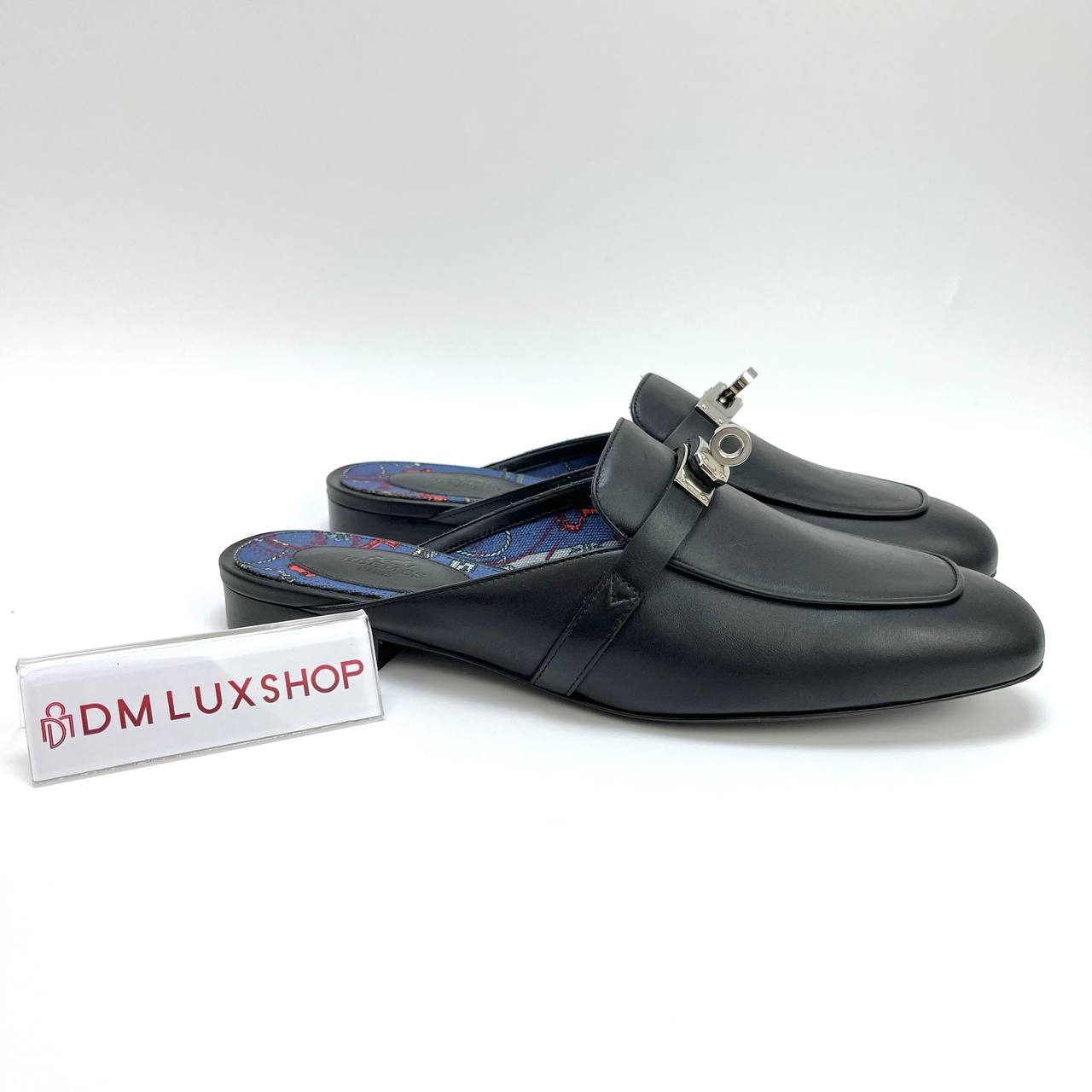 Hermes Oz Mules Black PHW