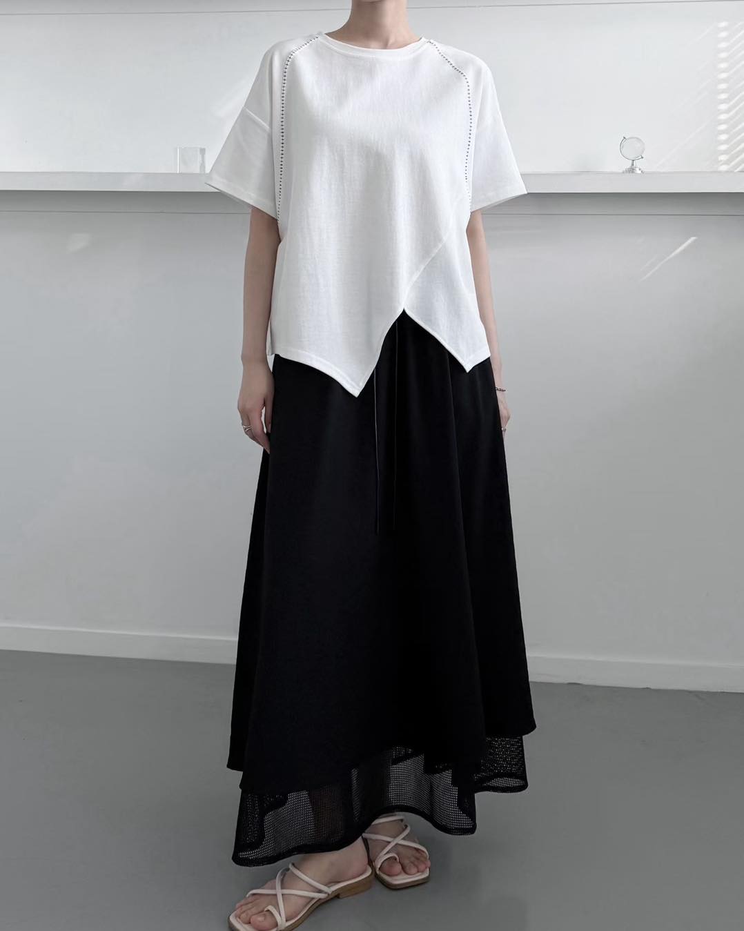 明線不規則剪裁Top