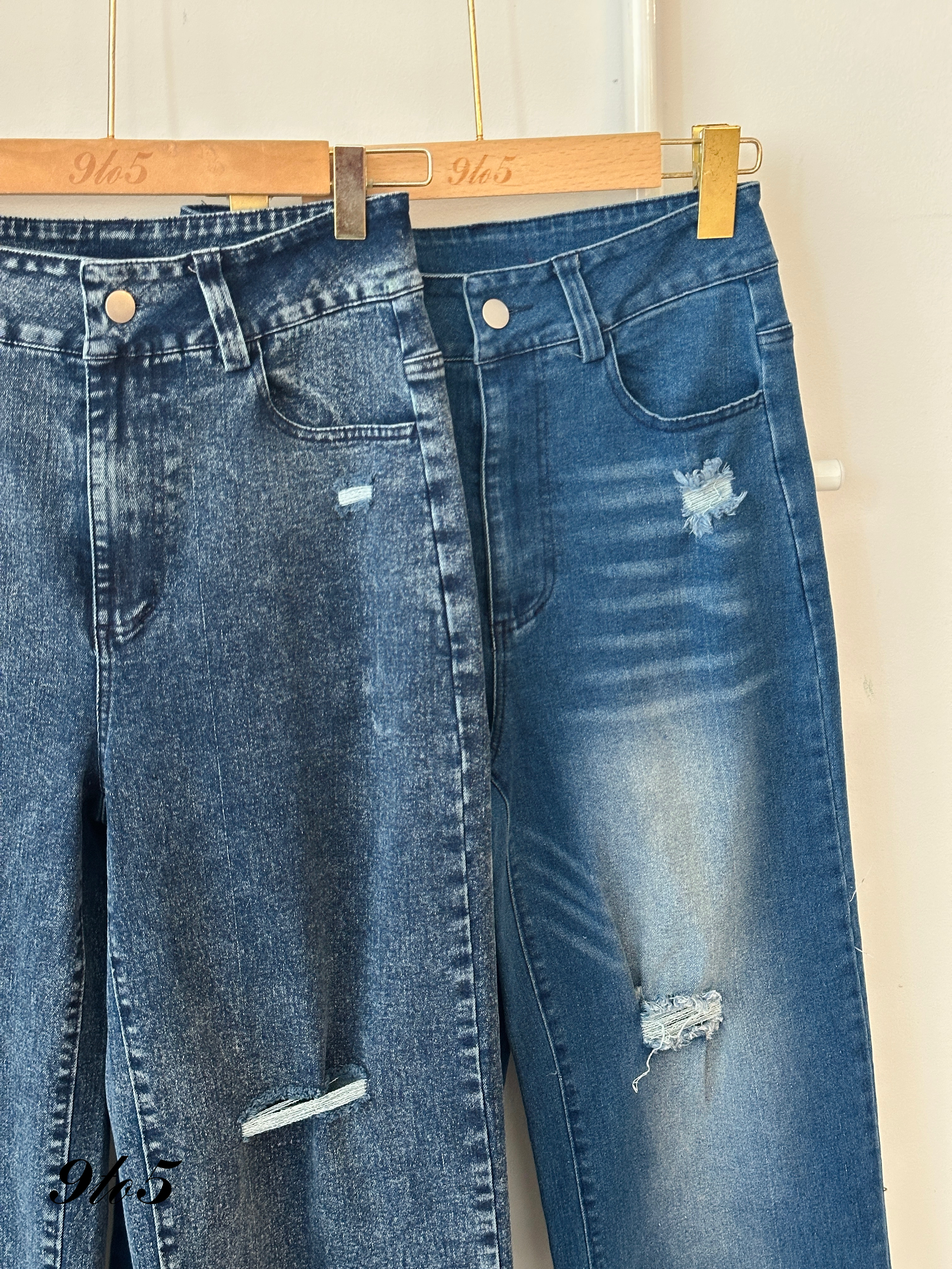 S1781 Denim Long Pants - Blue & Dark Blue