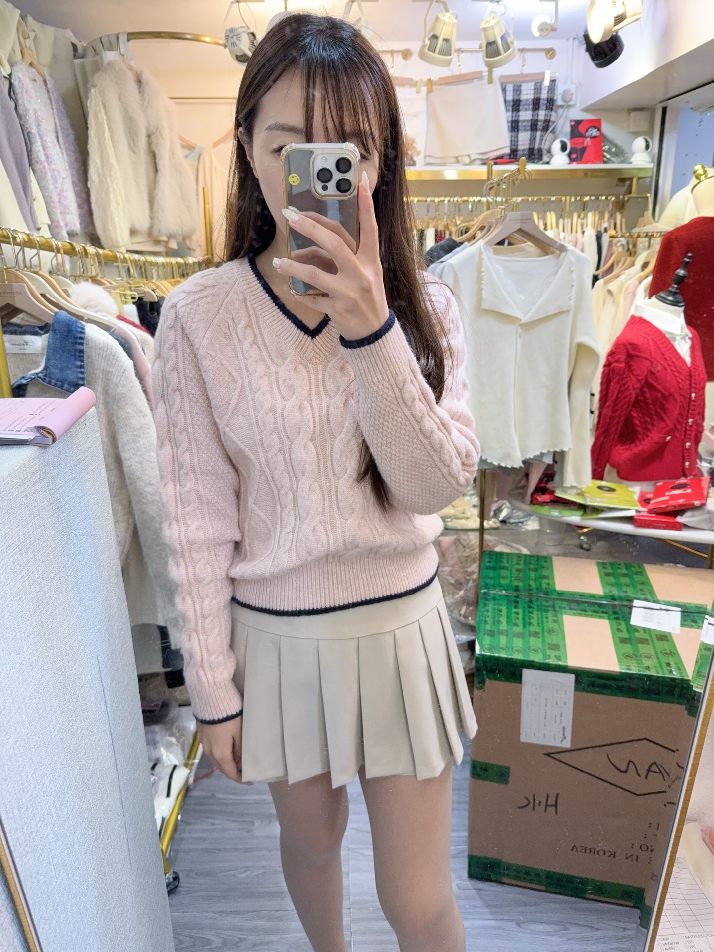 小v麻紋針織top3 色💕💕💕