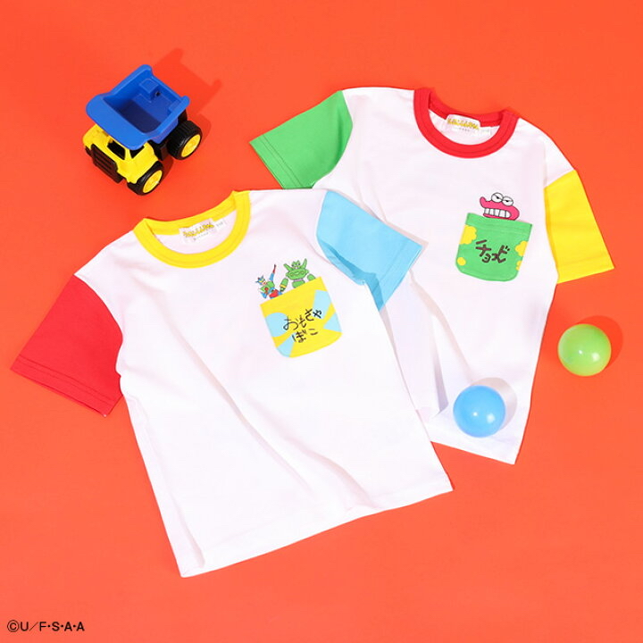 🇯🇵預訂 日本直送🇯🇵Babydoll x蠟筆小新系列兩色人物前後印花口袋撞色短袖T恤