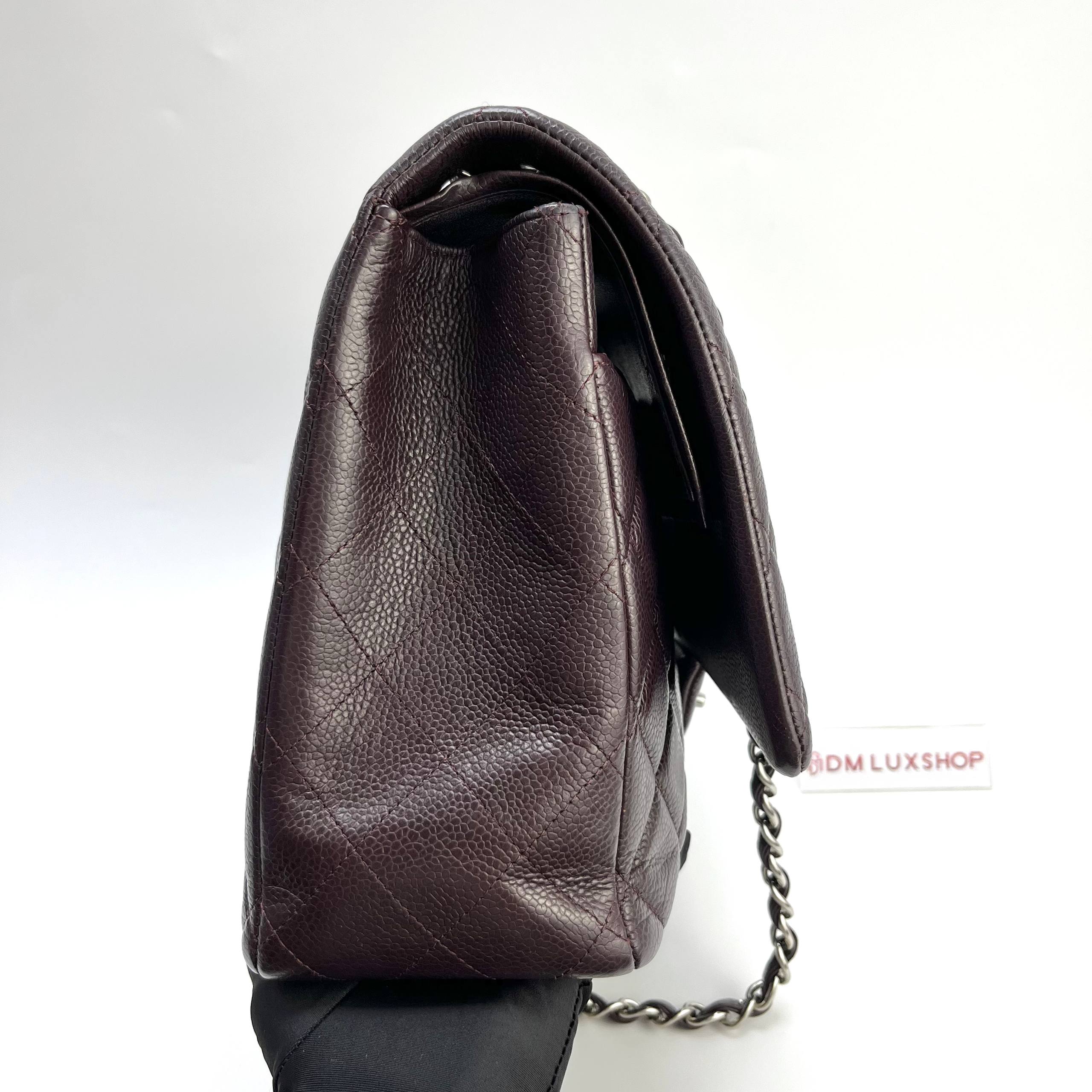 Chanel Maxi Dark Purple Caviar CF SHW (Serial 20)