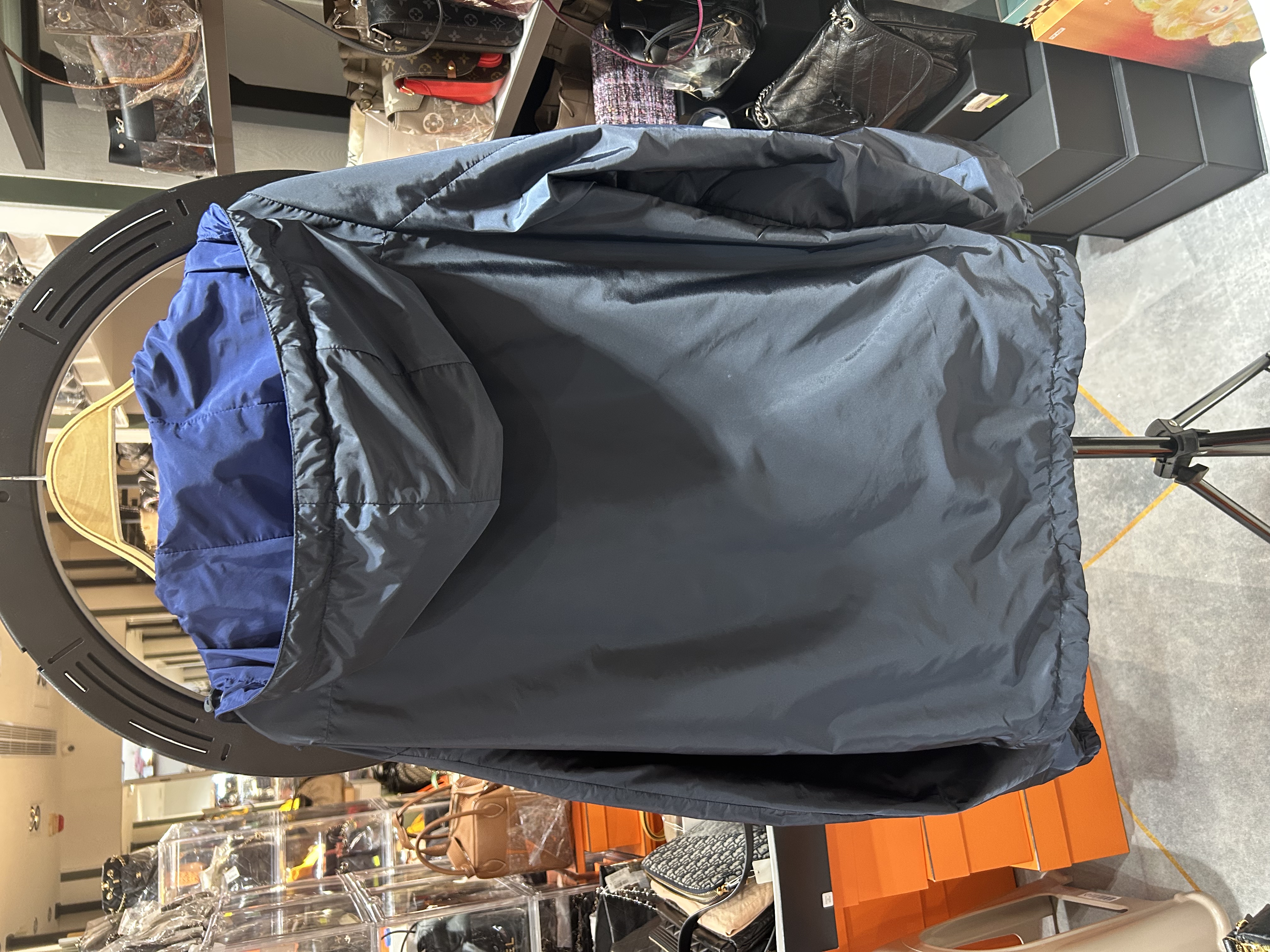 Prada Nylon outer 黑拼藍色 雙面風褸外套 Size: 54 100%Authentic, 99%New