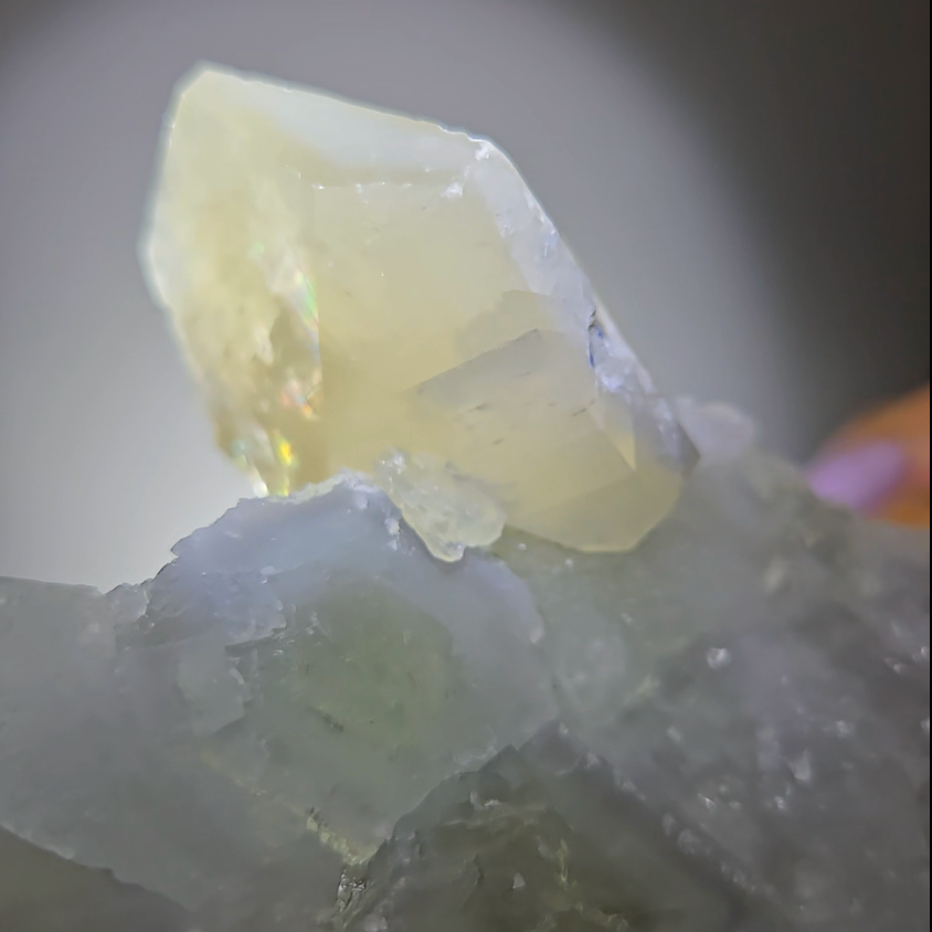 Fluorite with rainbow pagoda calcite - FL353