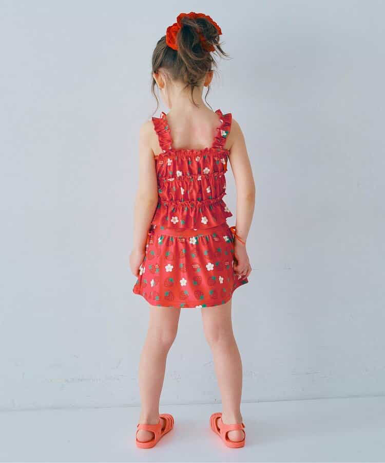 🇯🇵預訂 日本直送🇯🇵p.premier四色標籤圖案印花褶皺上衣和裙擺分體泳衣