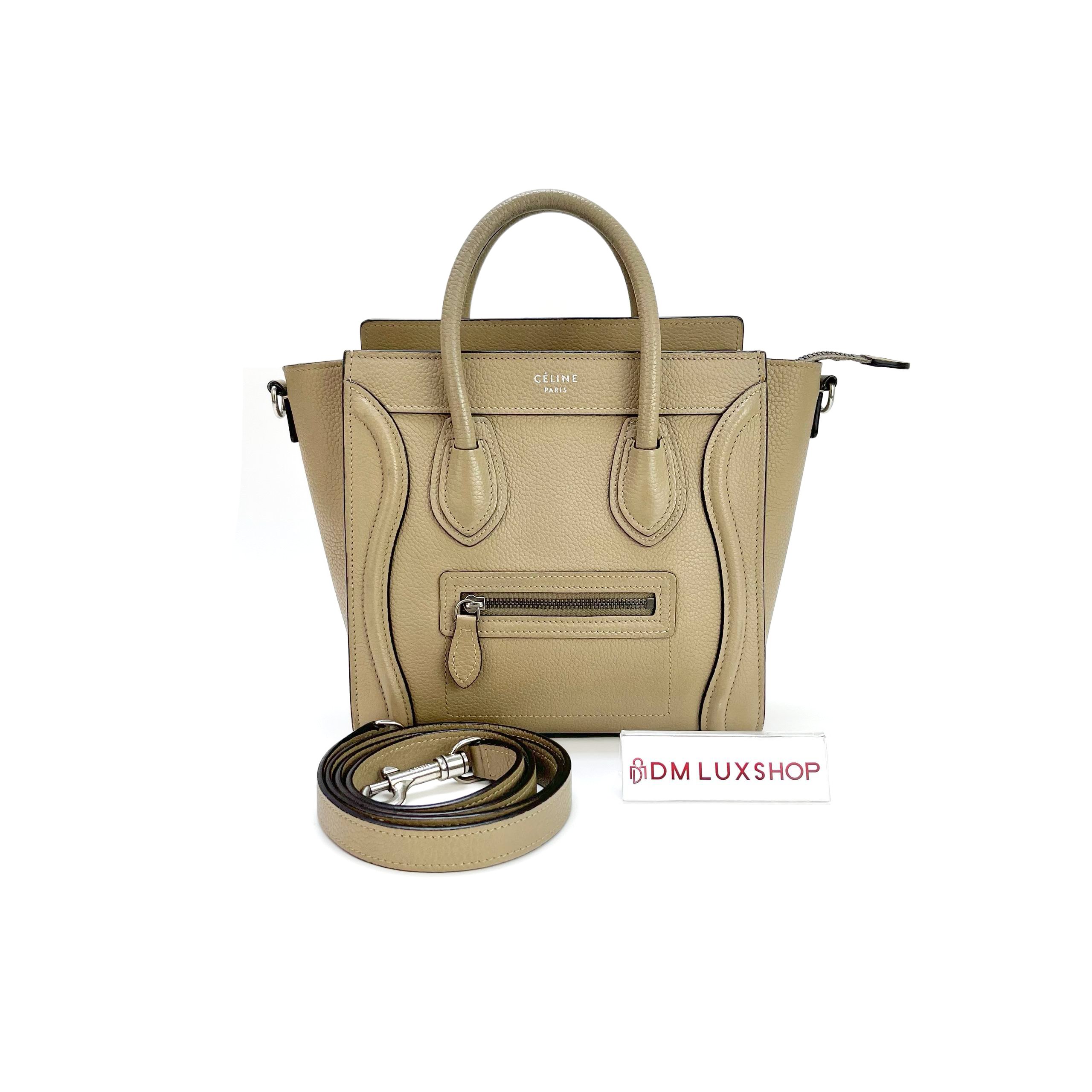 Celine Luggage Tote Nano Beige SHW