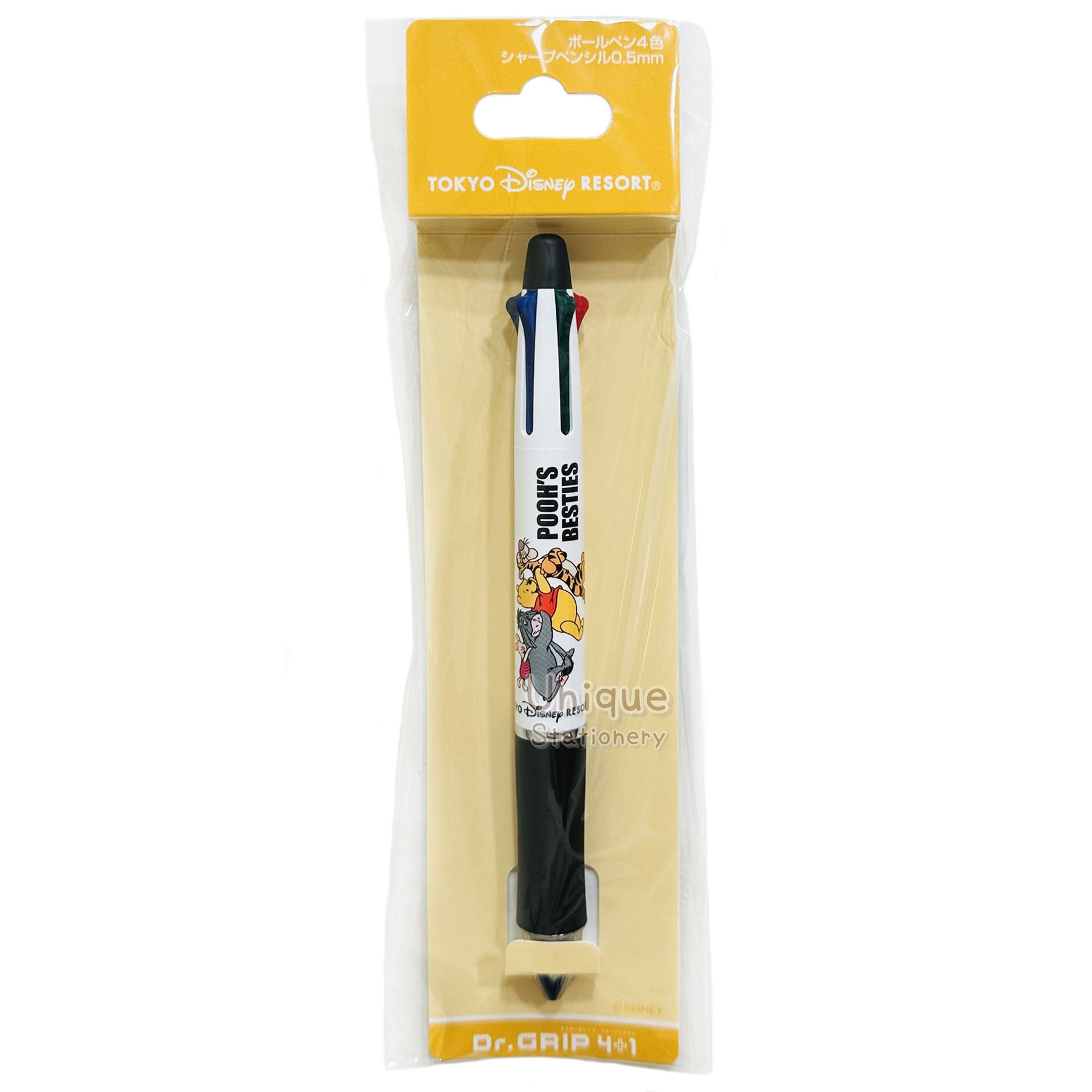 現貨｜【日本 Disney Store 限定】Winnie the Pooh 小熊維尼 Dr.Grip 4+1 日本製 多功能 5用筆 0.7mm 4色原子筆 + 0.5mm 鉛芯筆 069374