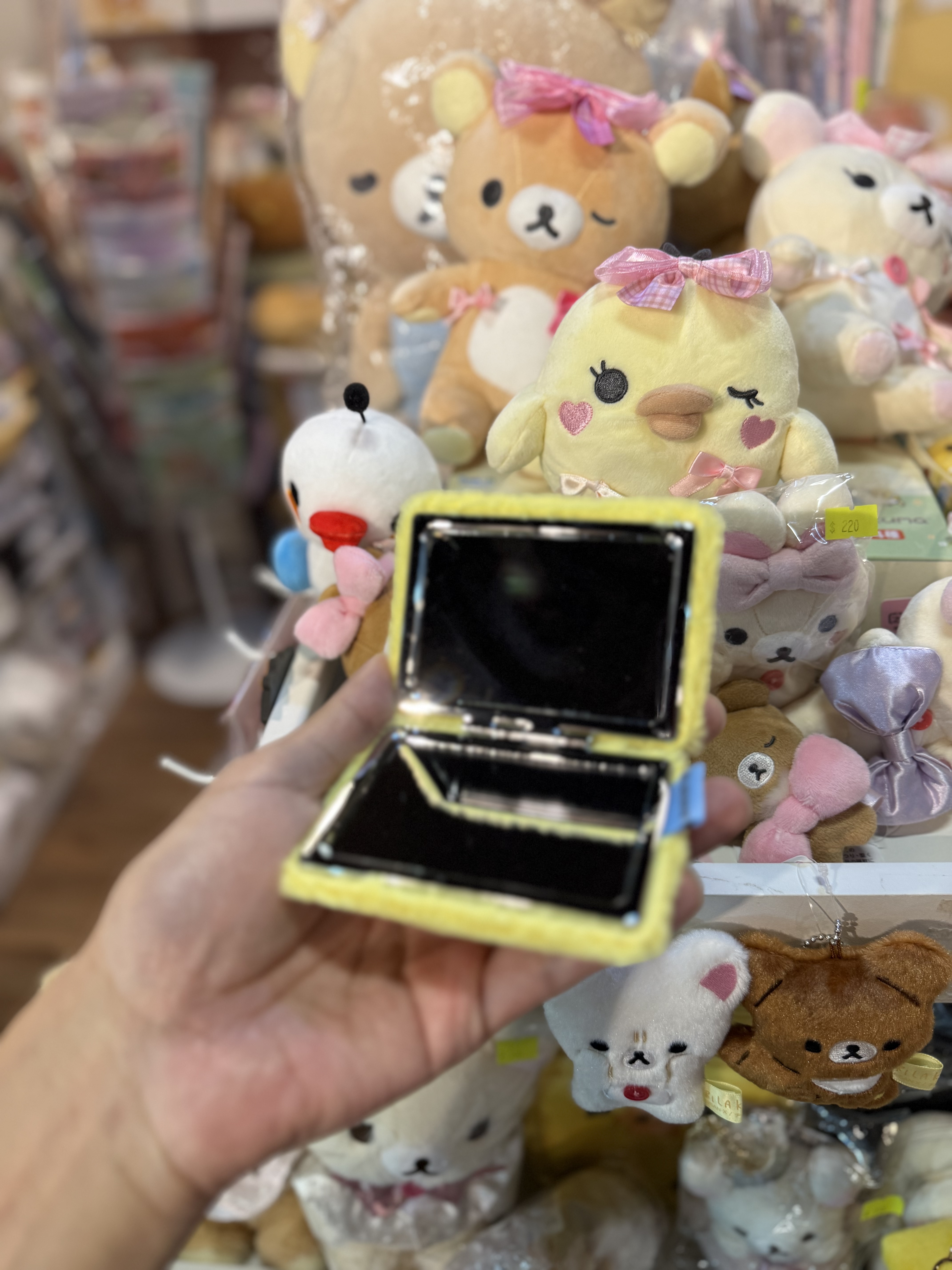 《現貨》全新Rilakkuma 毛毛方型小摺鏡