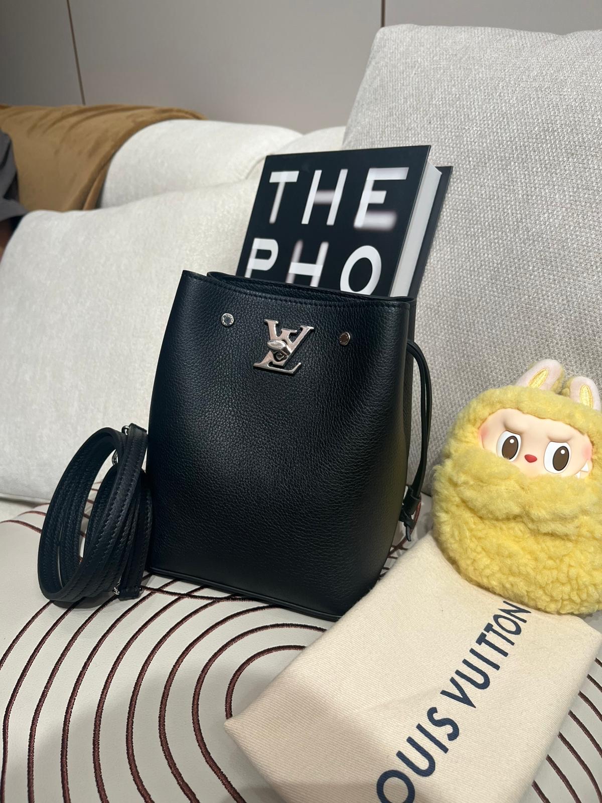 LV Nano Lockme Bucket Calfskin 100%Authentic, 98%New ✅NFC✅Dust bag