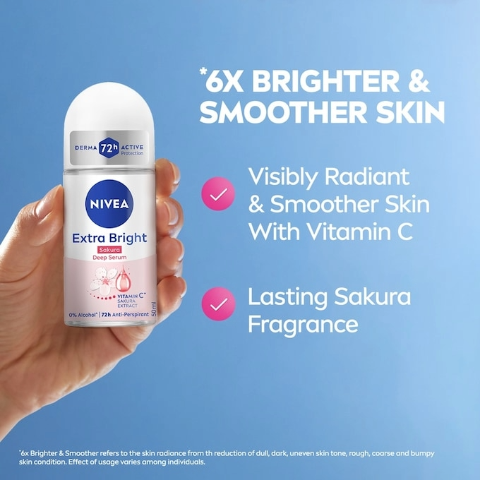 NIVEA Deodorant Roll On 50ml Deep Brightening Serum Sakura