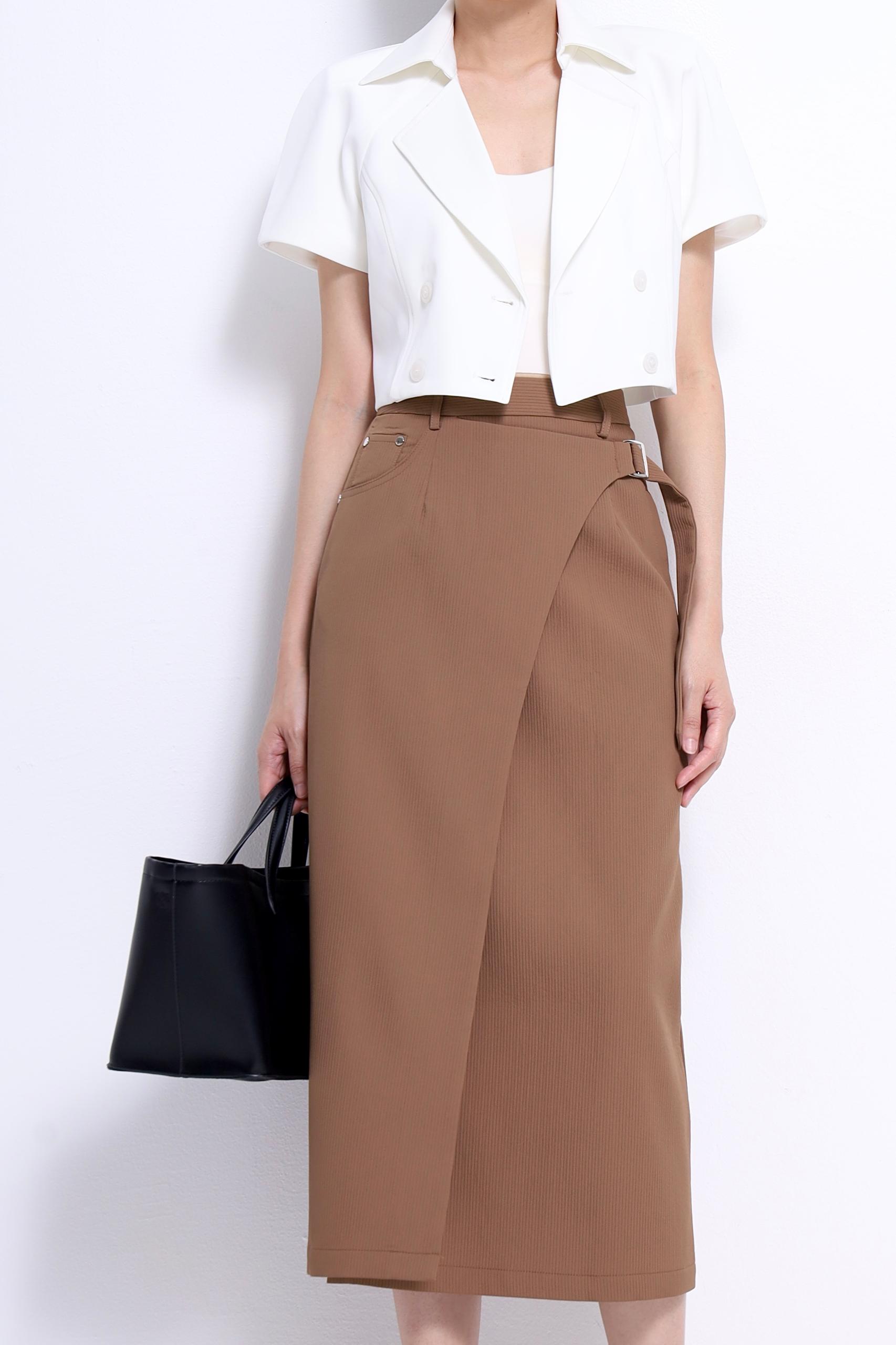 CS1417 Urban Wrap Midi Skirt