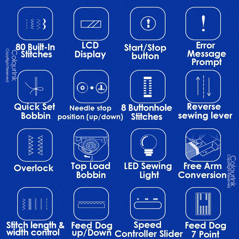 Brother Sewing Machine INNOV-IS A80 Computerized 8 Buttonhole Stitches 80 Built-in Stitches Mesin Jahit